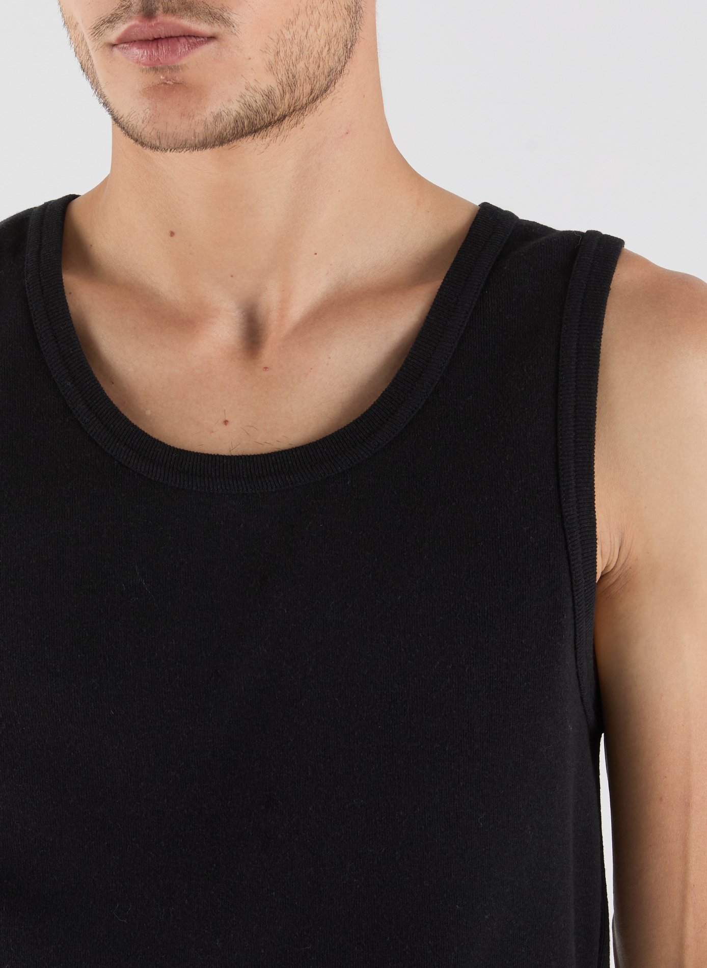 Débardeur droit col rond en coton SAISON 1865 Noir