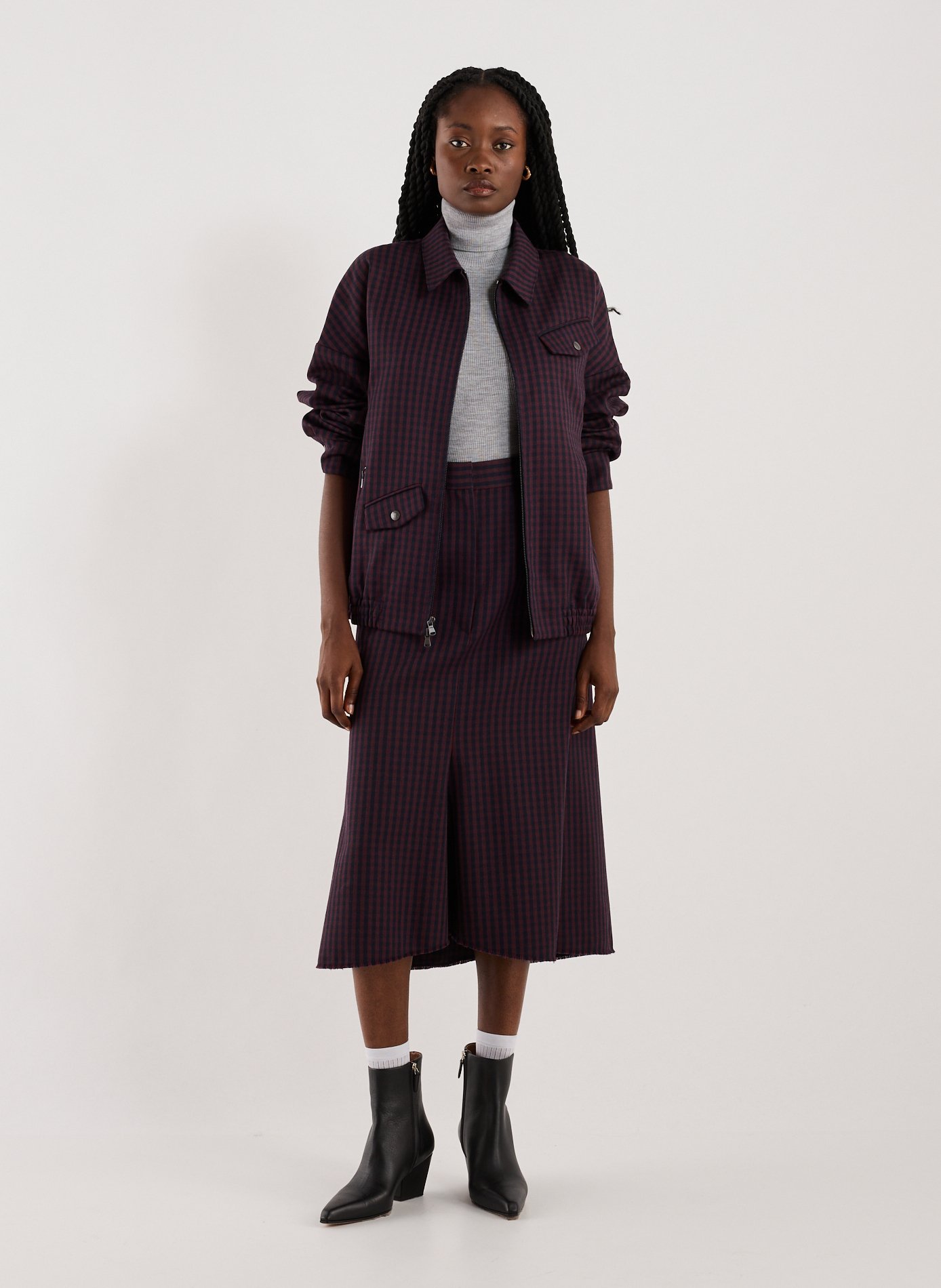 Veste à carreaux en laine TIBI Multicolore