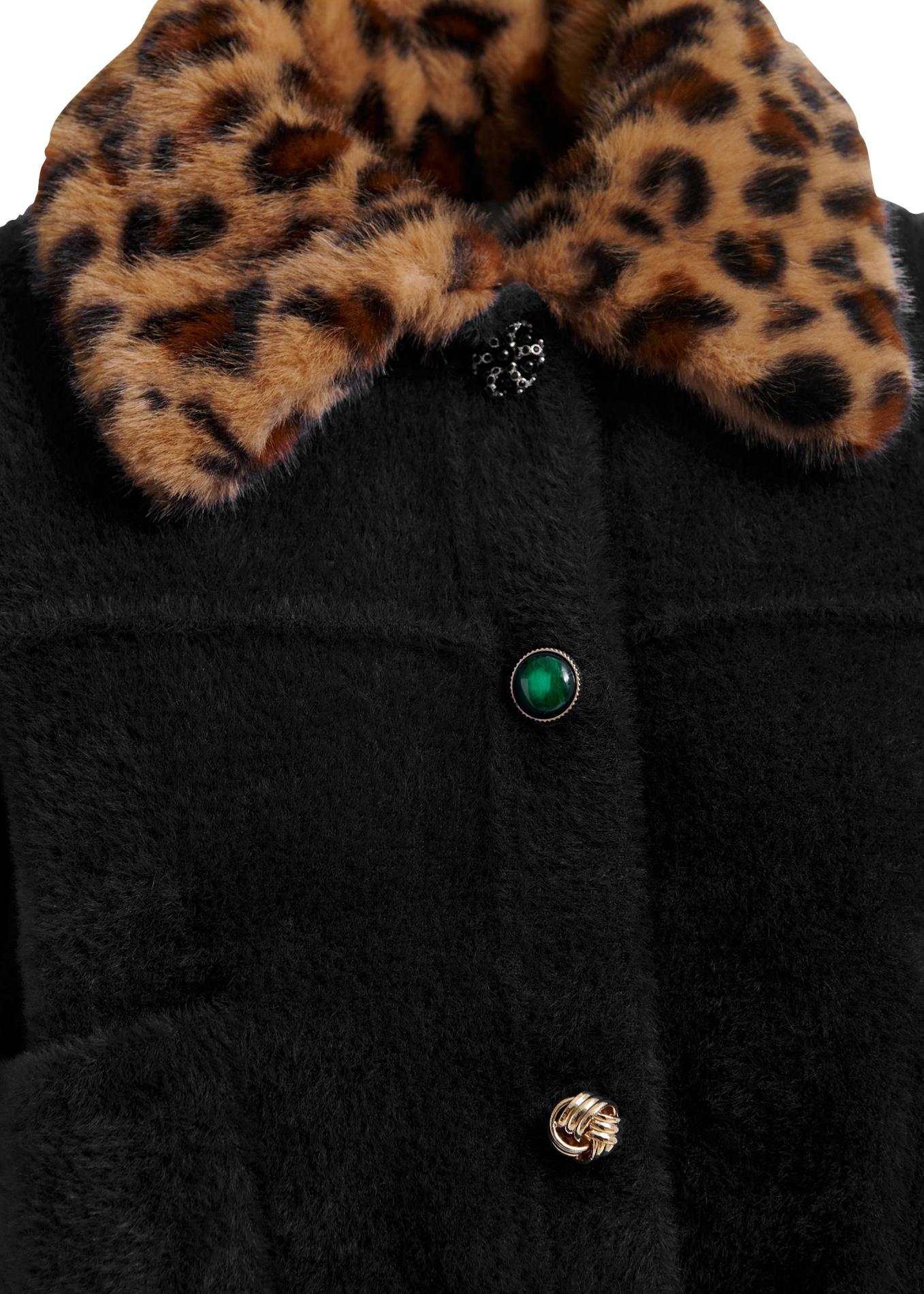 Cardigan ample à col fourrure amovible intention ESSENTIEL ANTWERP Noir