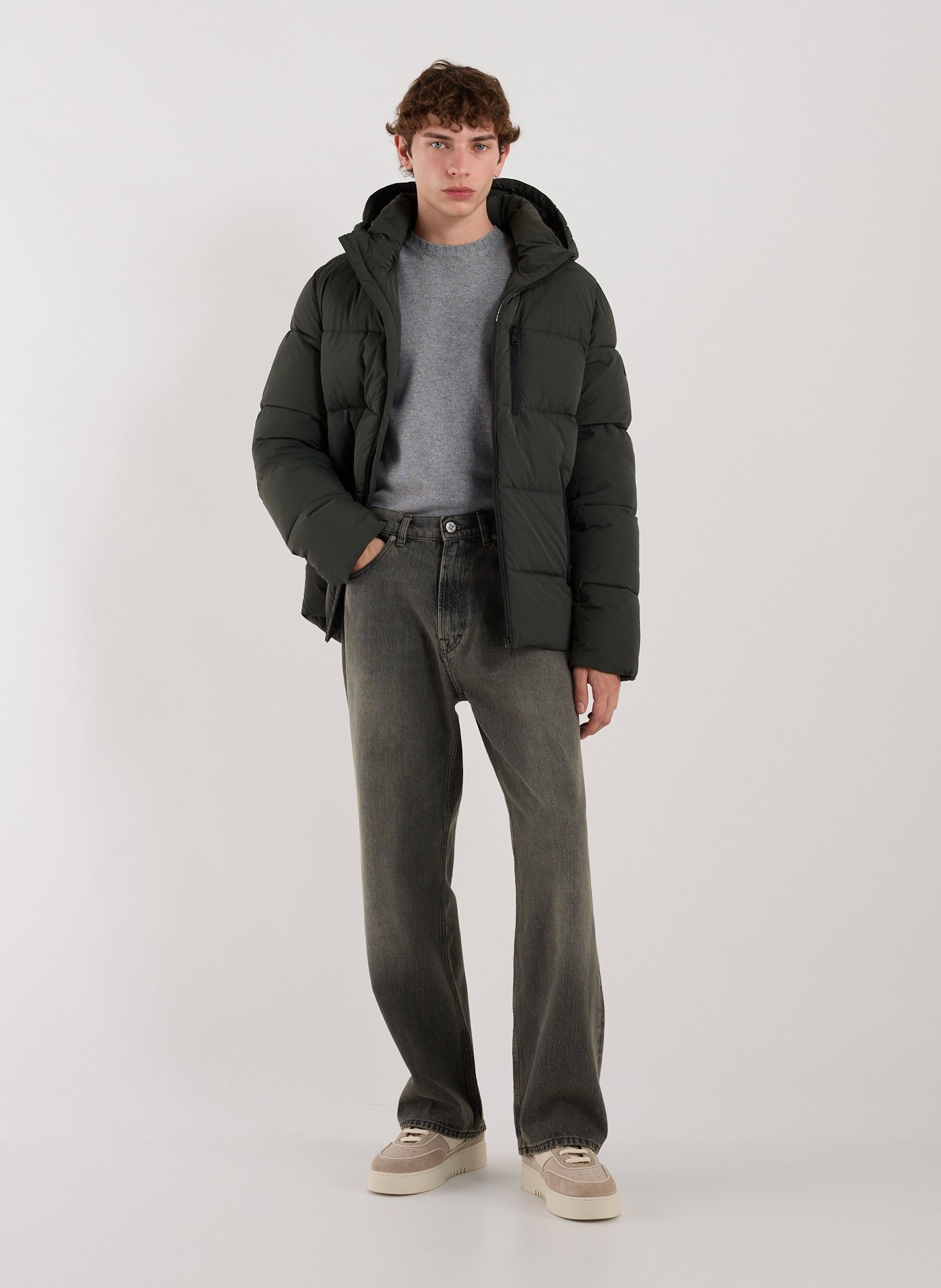 Quilted parka with removable hood ECOALF Khaki