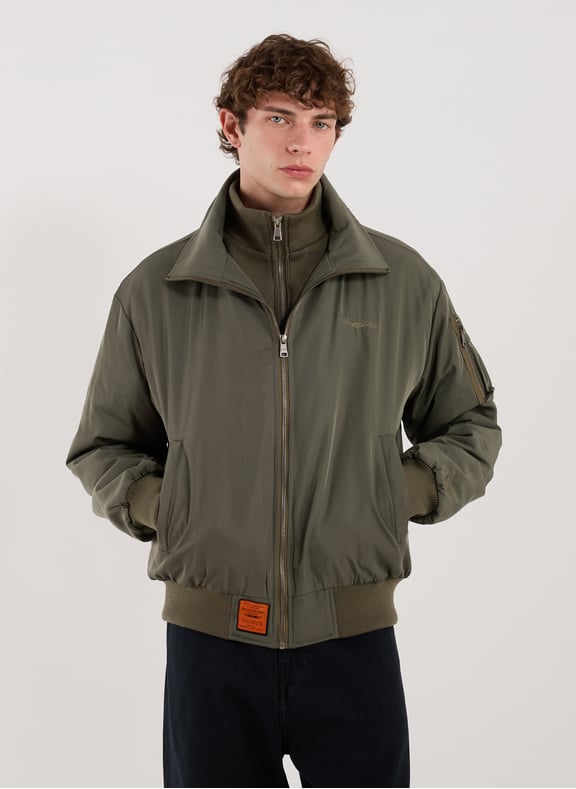 Bomber ample à col montant Kaki by BOMBERS ORIGINAL BOMBERS ORIGINAL Bomber ample à col montant Kaki