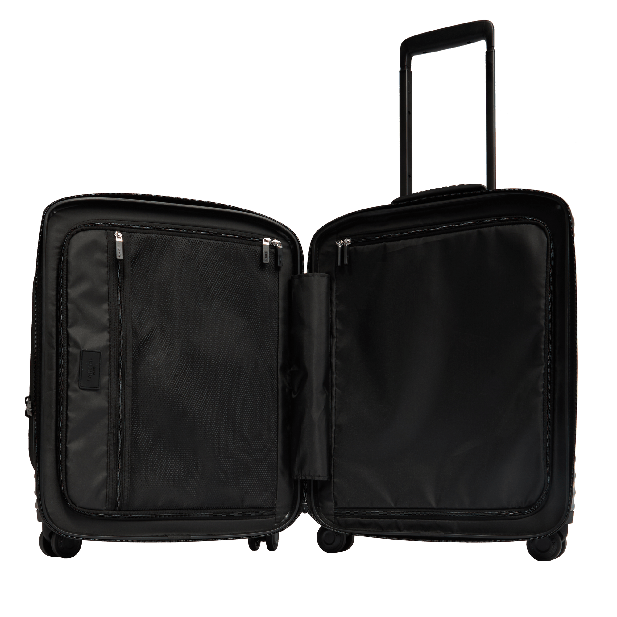 Handbagage met 4 wielen met voorvak Atlas van Lancel in polycarbonaat. LANCEL Zwart