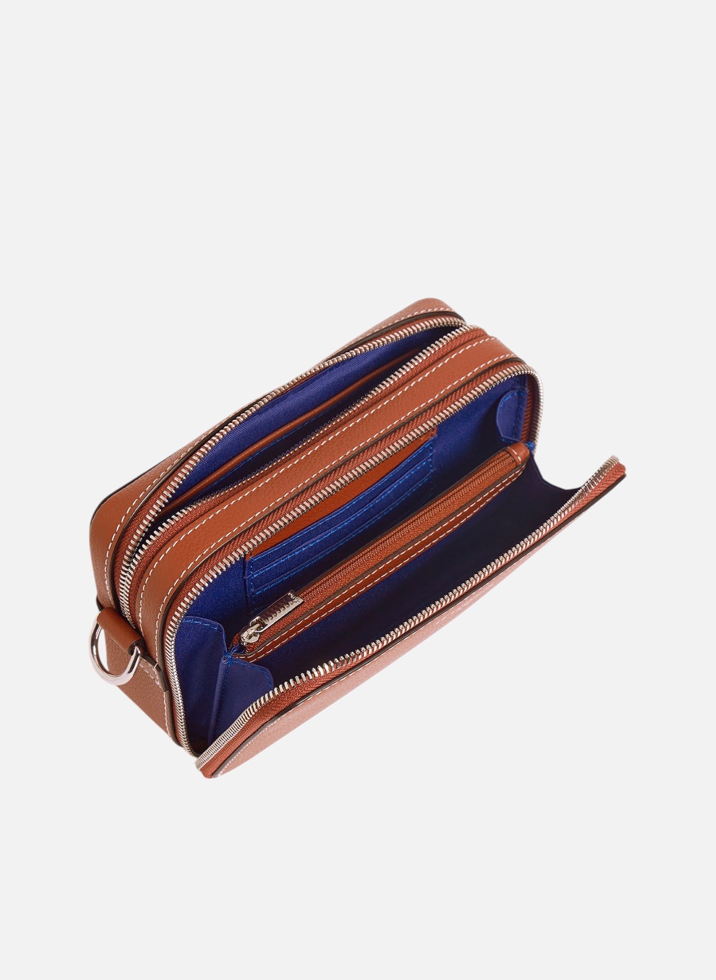 Petite sacoche 2 compartiments emile en cuir grainé LE TANNEUR Marron