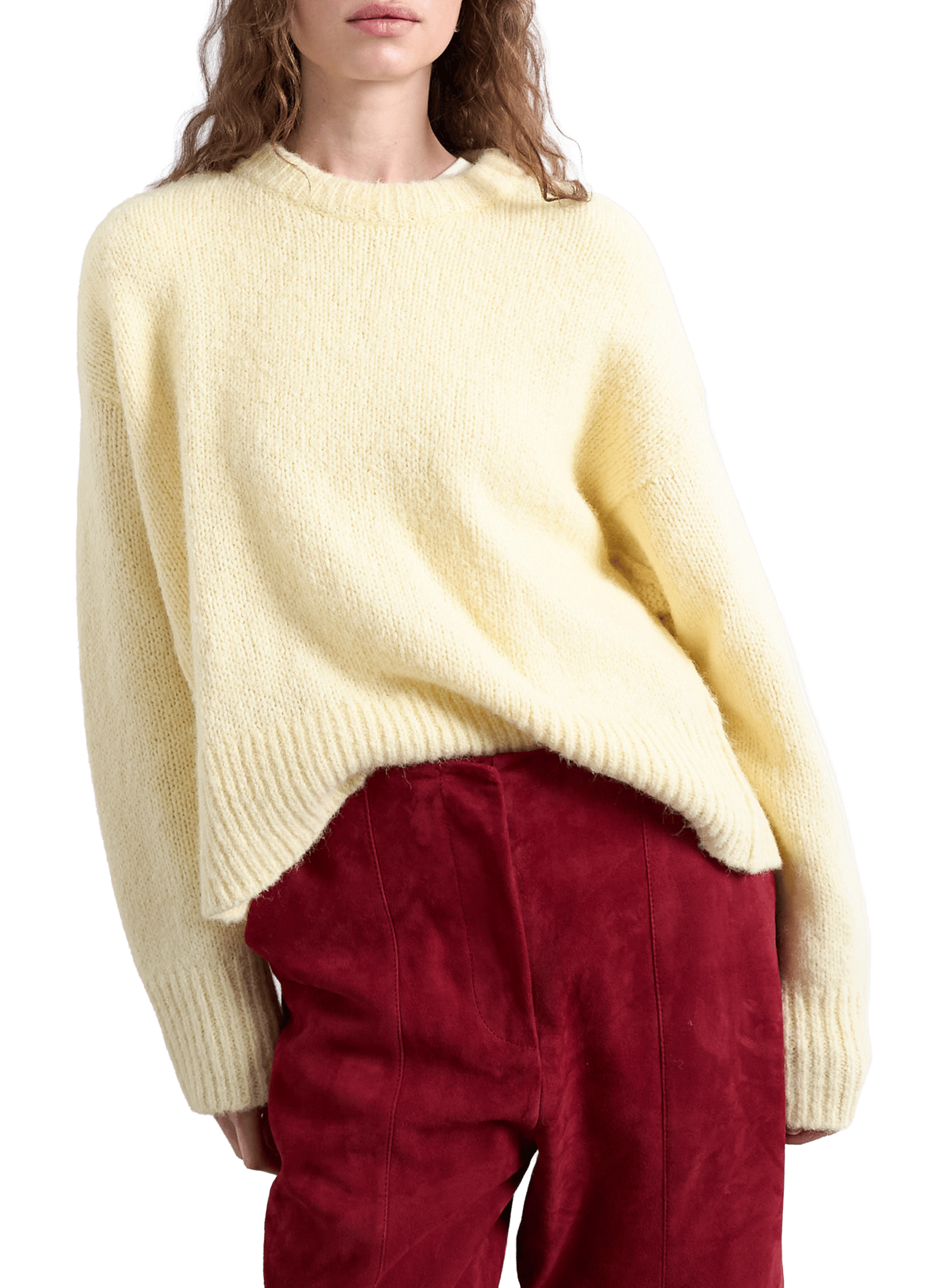 TOPSHOP Knitted round-neck jumper Yellow