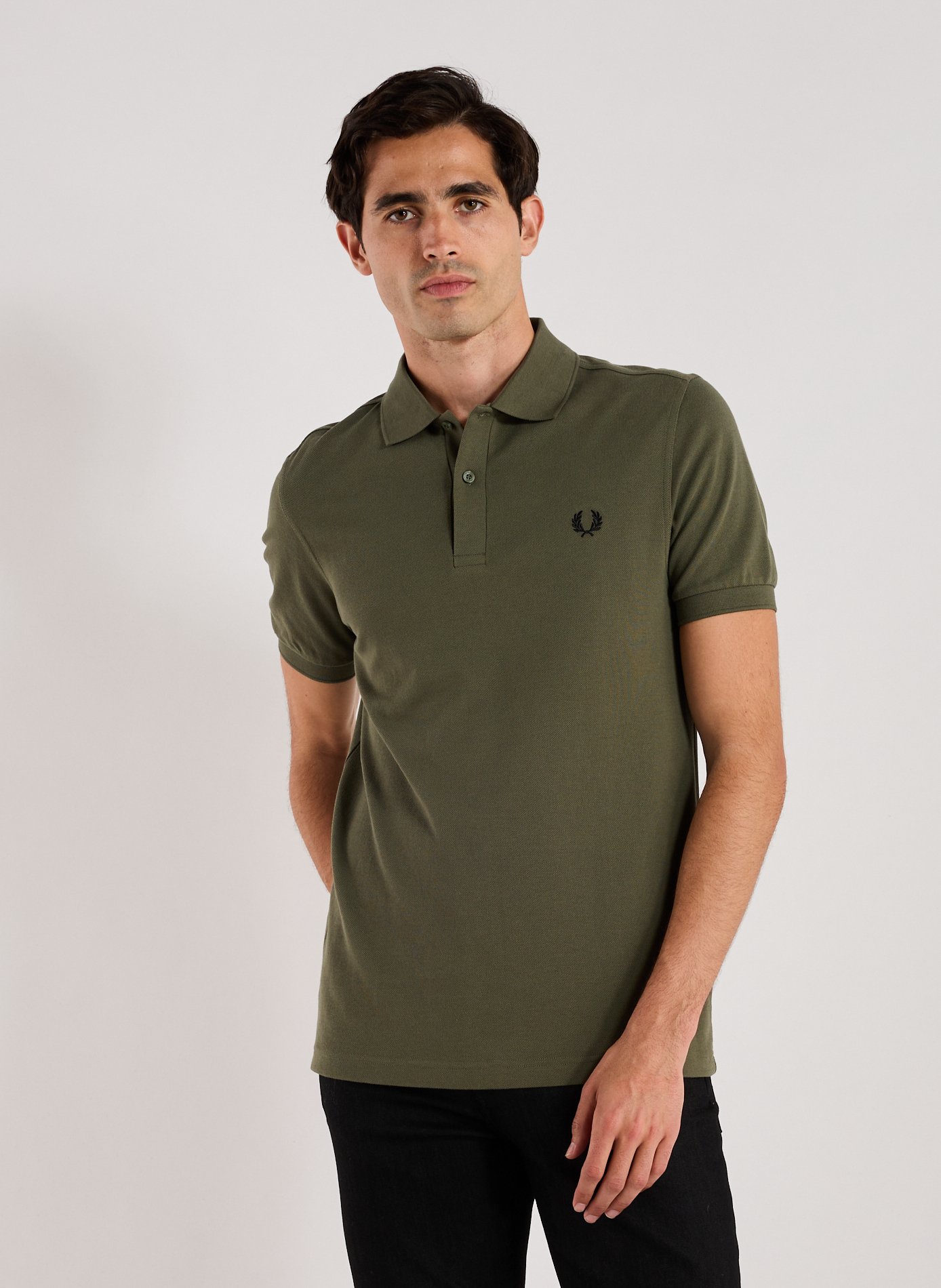 FRED PERRY Cotton pique polo shirt Green