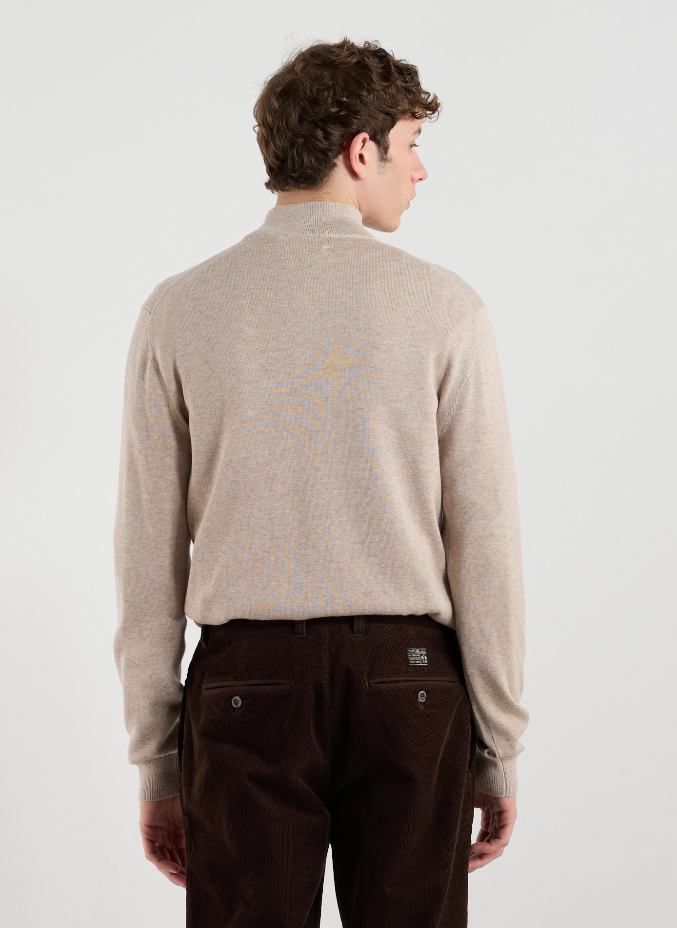 Cotton high-neck jumper HACKETT Beige