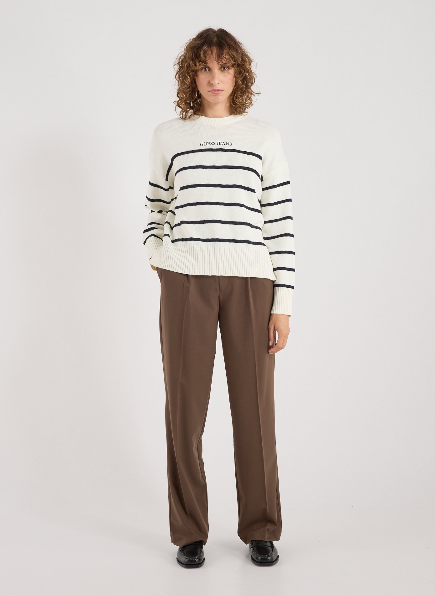 Pull à rayures en coton GUESS Multicolore