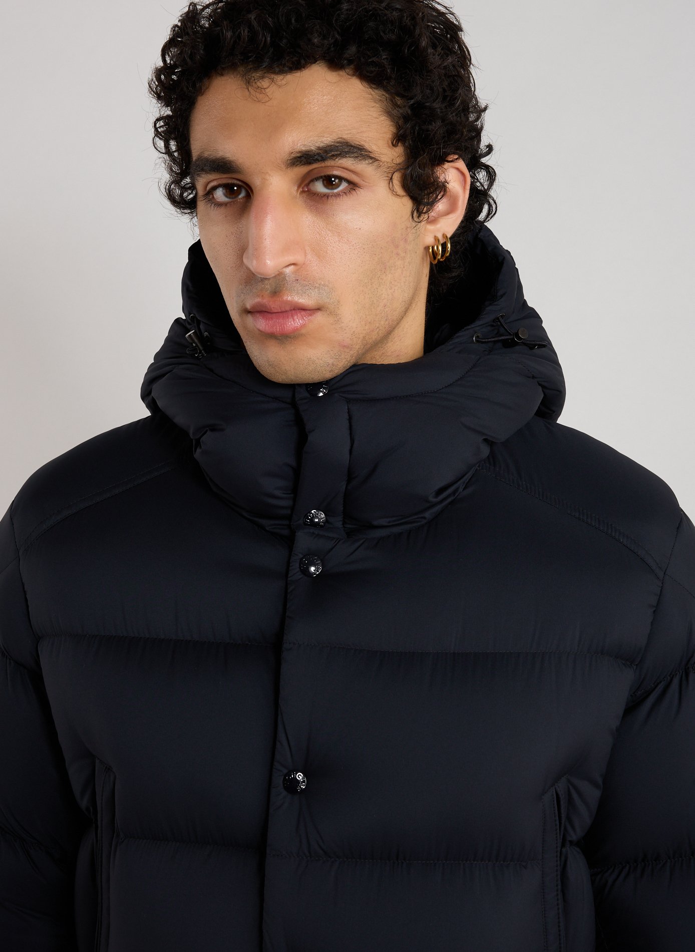 Quilted hooded parka MONCLER Blue