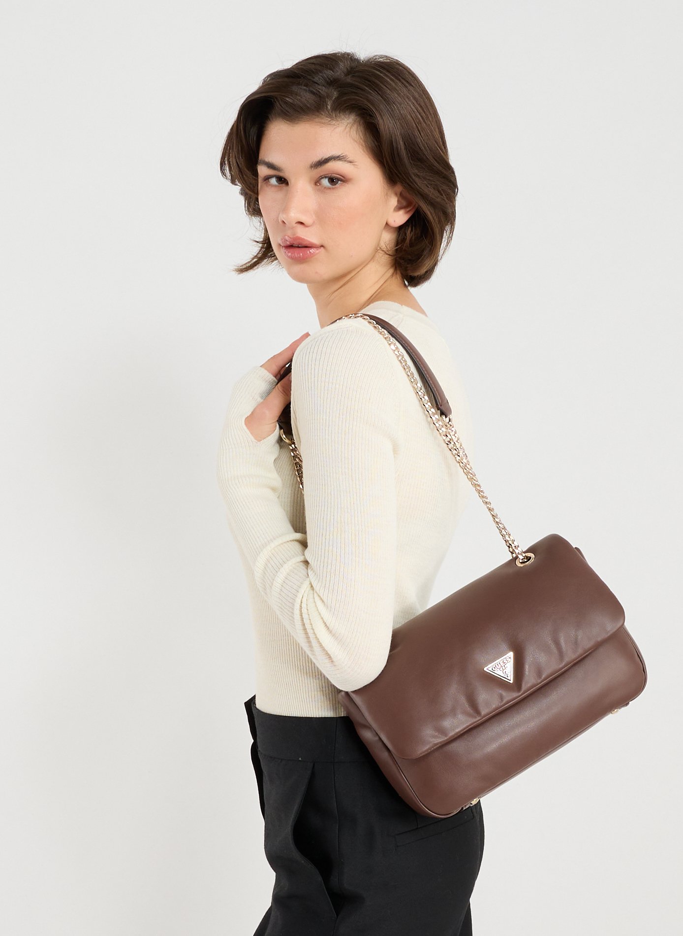 Mini handbag Sunetra GUESS Brown