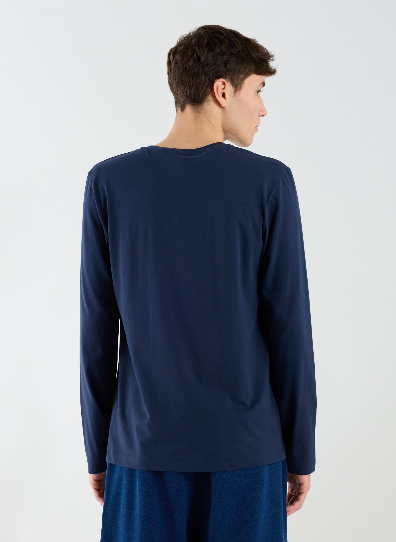 Long-sleeved cotton T-shirt HANRO Blue