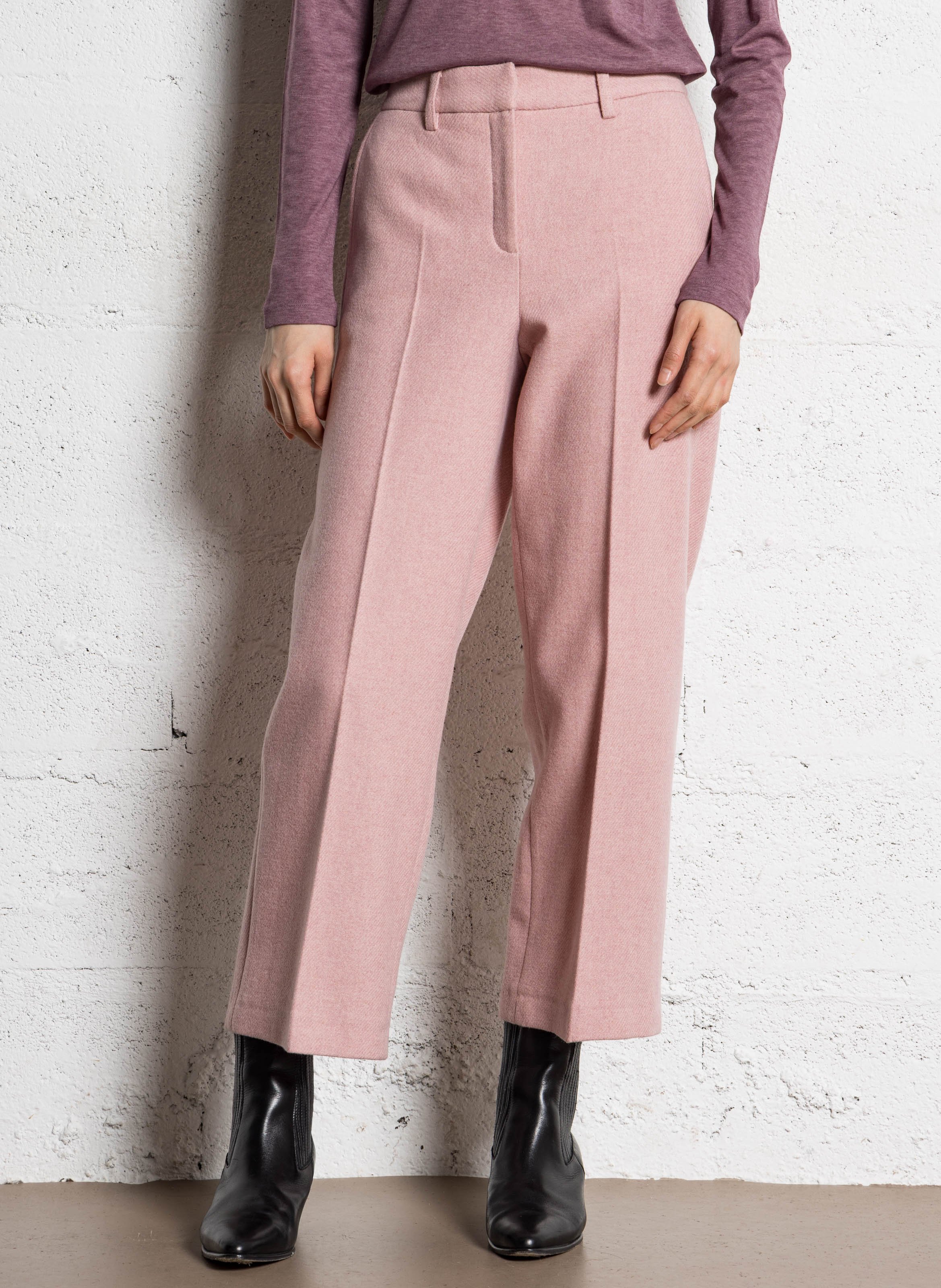 MAISON 123 Pantalon droit en laine mélangée melina Rose