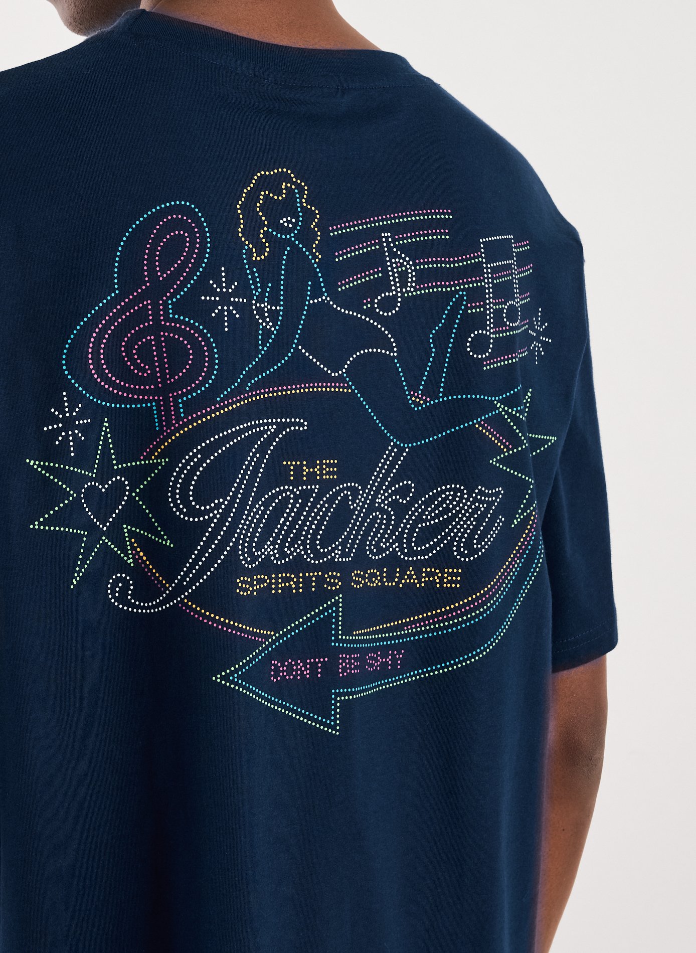 T-Shirt droit manches courtes en coton JACKER. Bleu