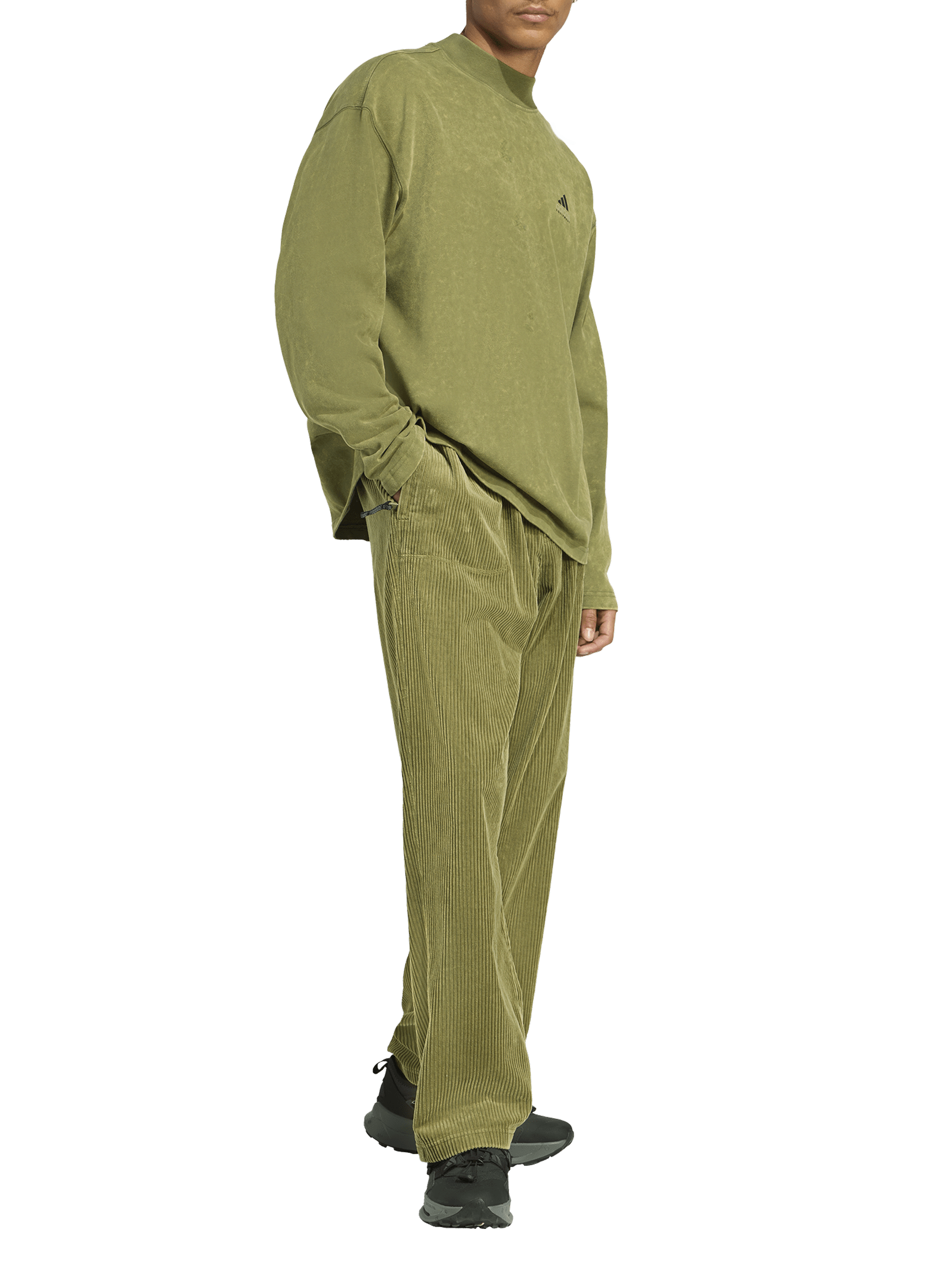 Corduroy trousers ADIDAS Green