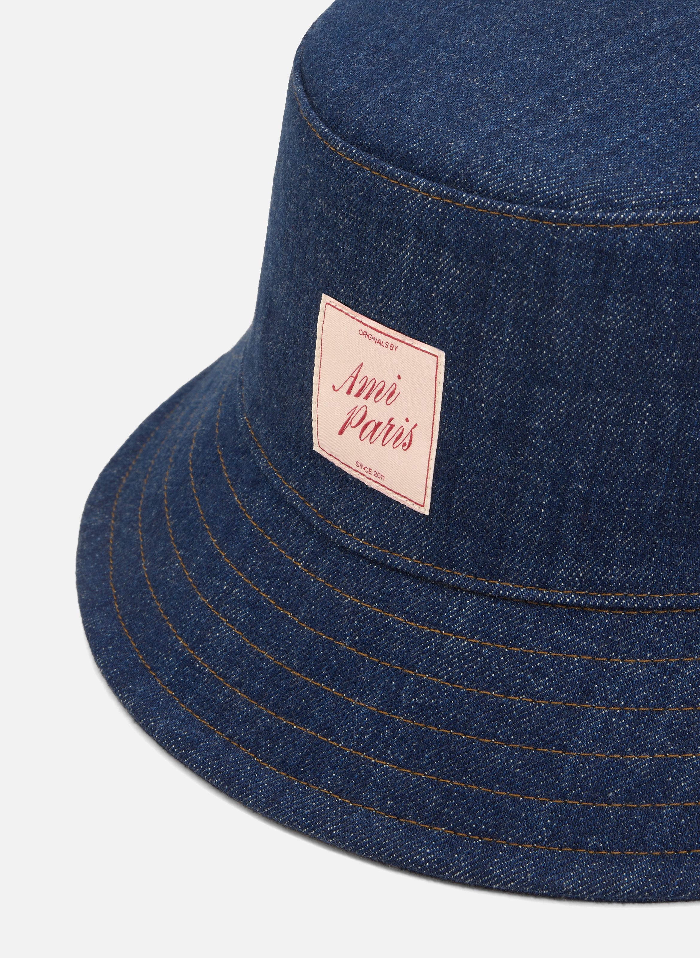 Bob denim empiècement ami paris héritage unisexe en coton AMI PARIS Bleu