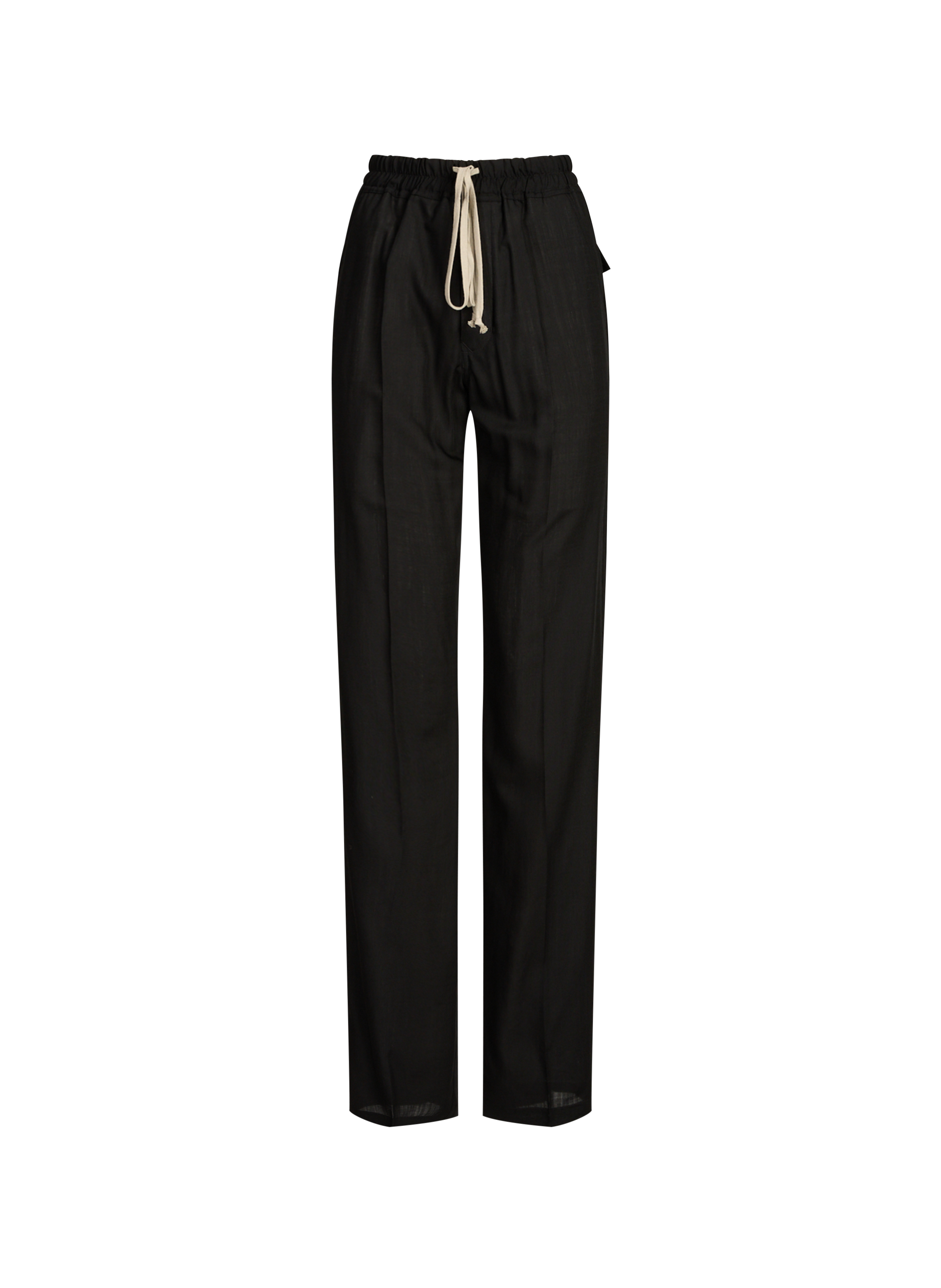 Flowy slightly sheer virgin wool pants RICK OWENS Black