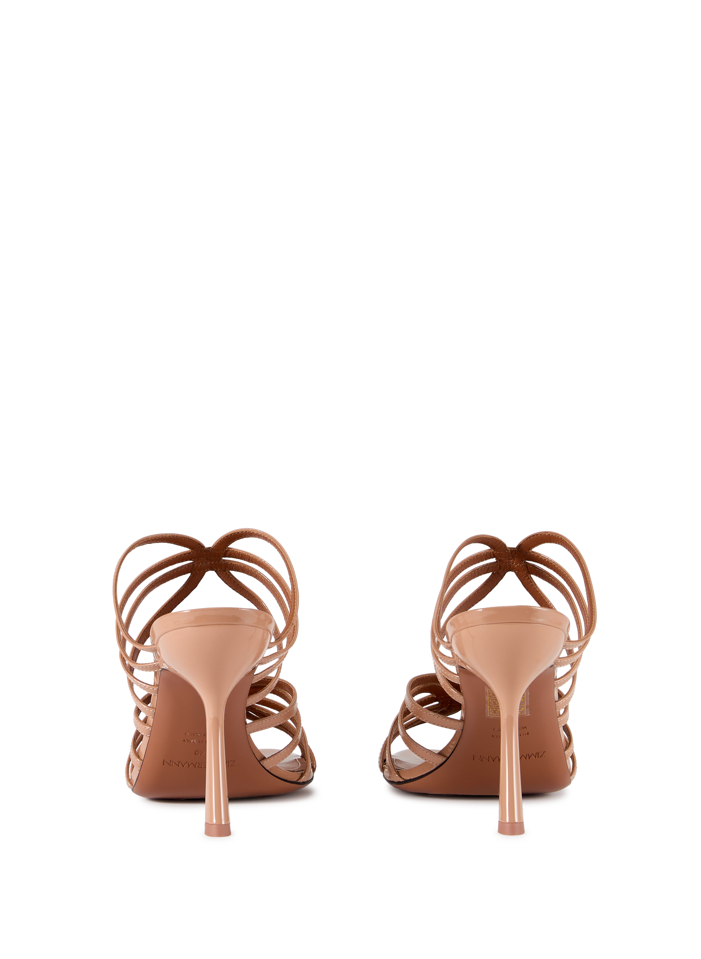 Patent leather stiletto sandals ZIMMERMANN Beige