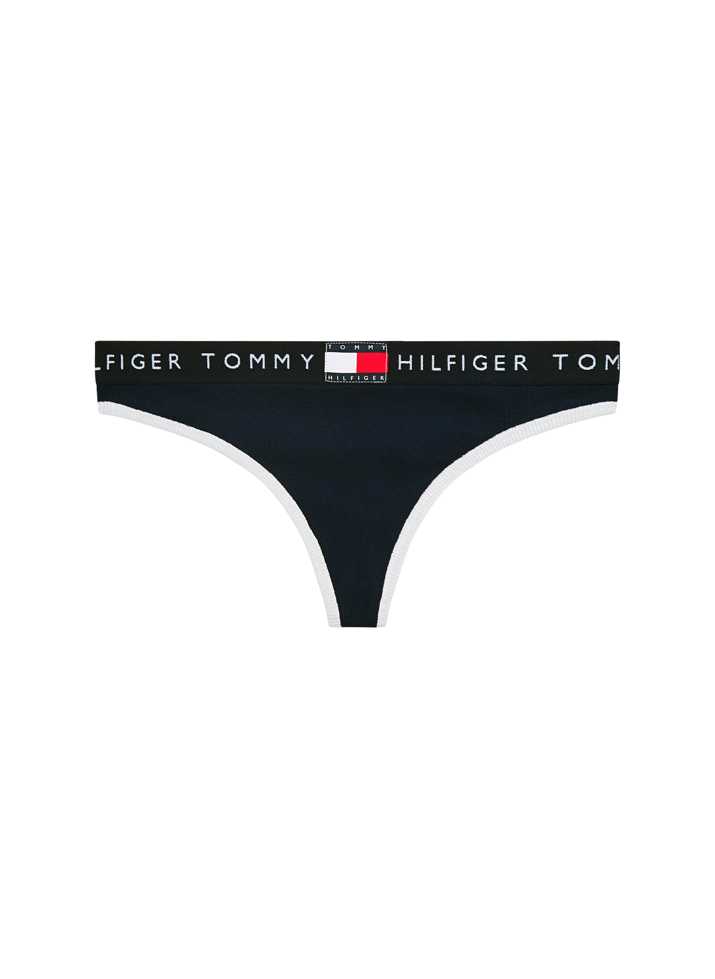 Gestreifter Baumwollmischungs-Pullover TOMMY HILFIGER Blau