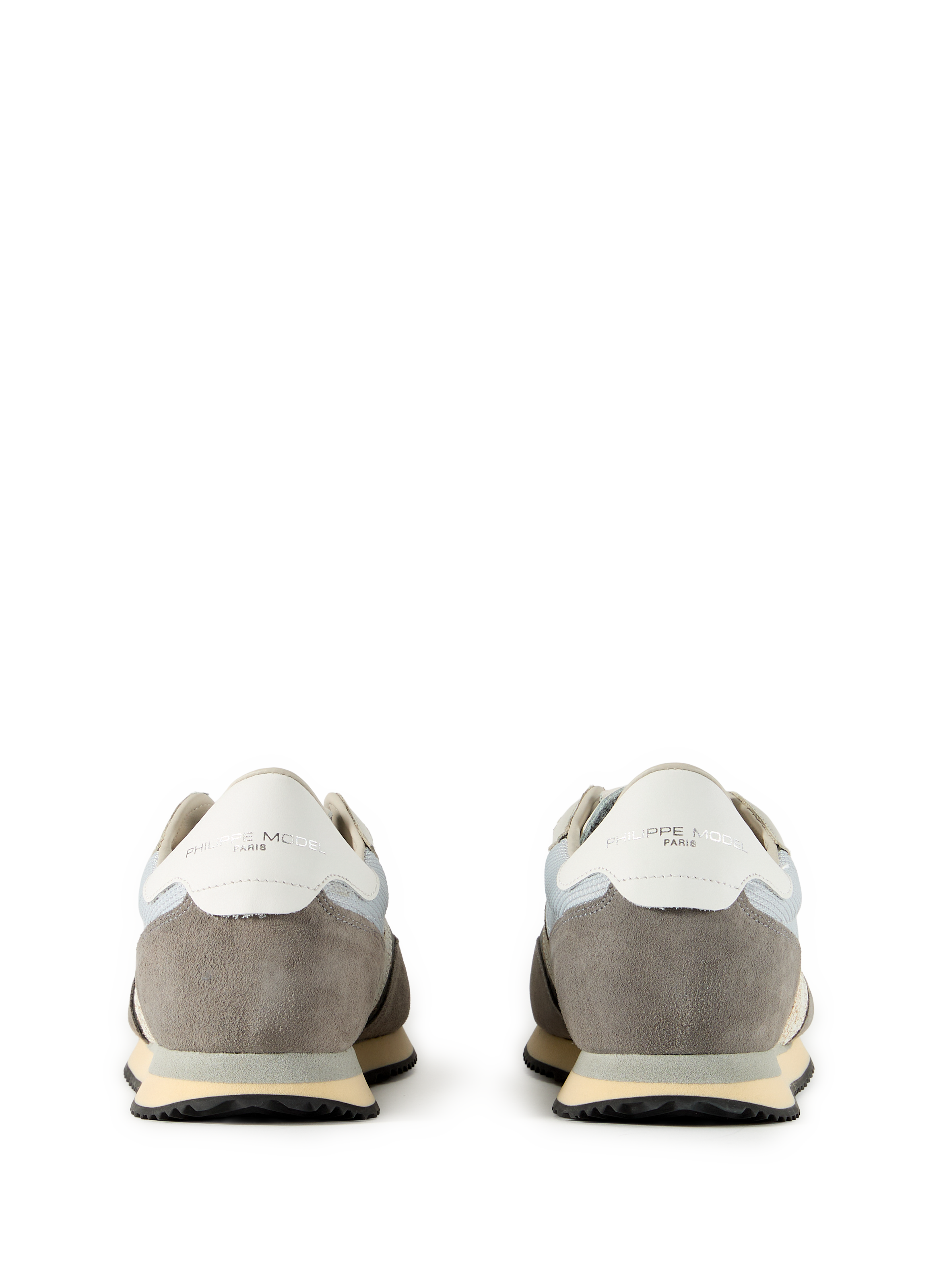 Blville leather and mixed cotton sneakers PHILIPPE MODEL Grey