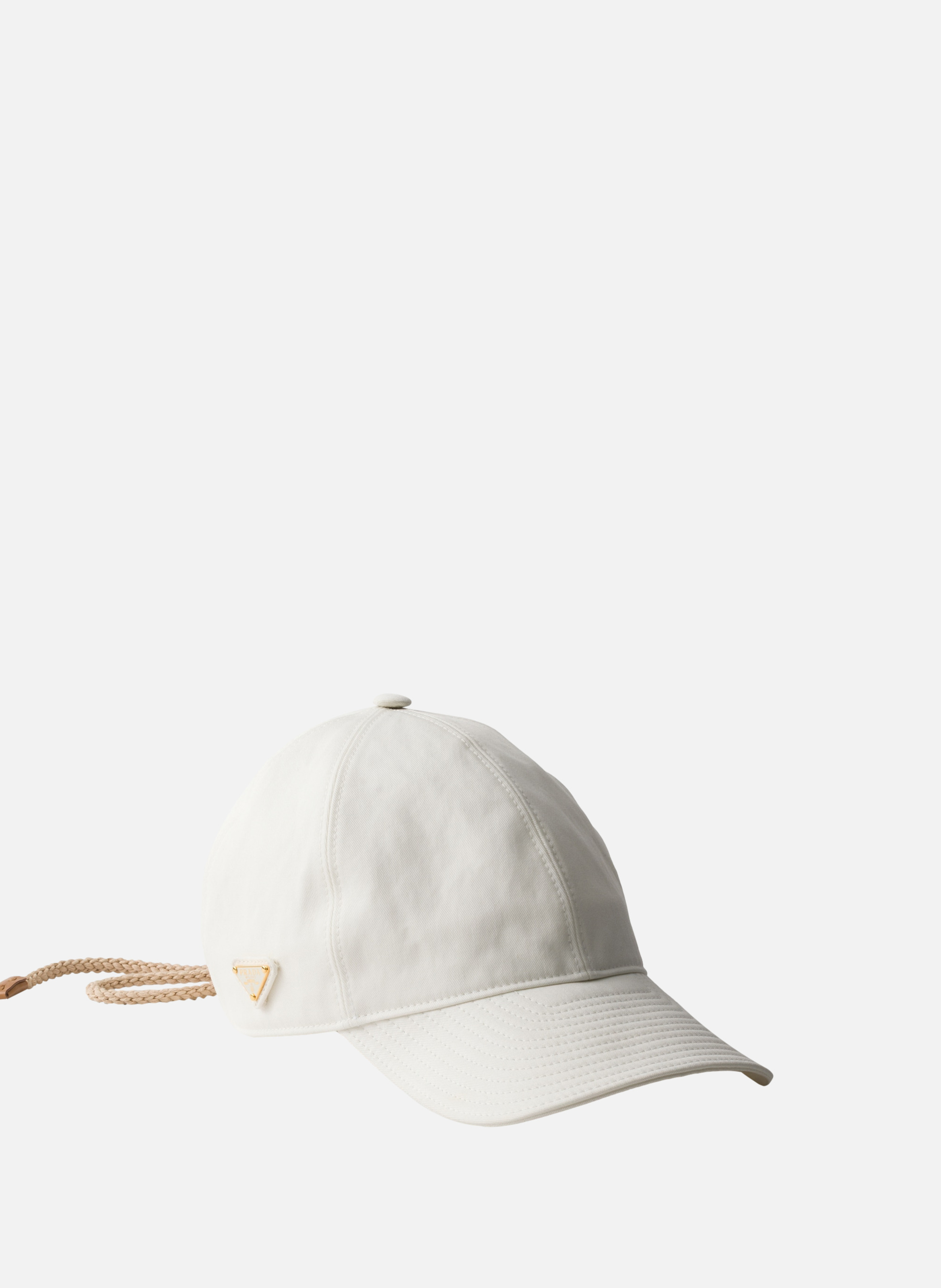 Casquette de baseball en satin PRADA Blanc