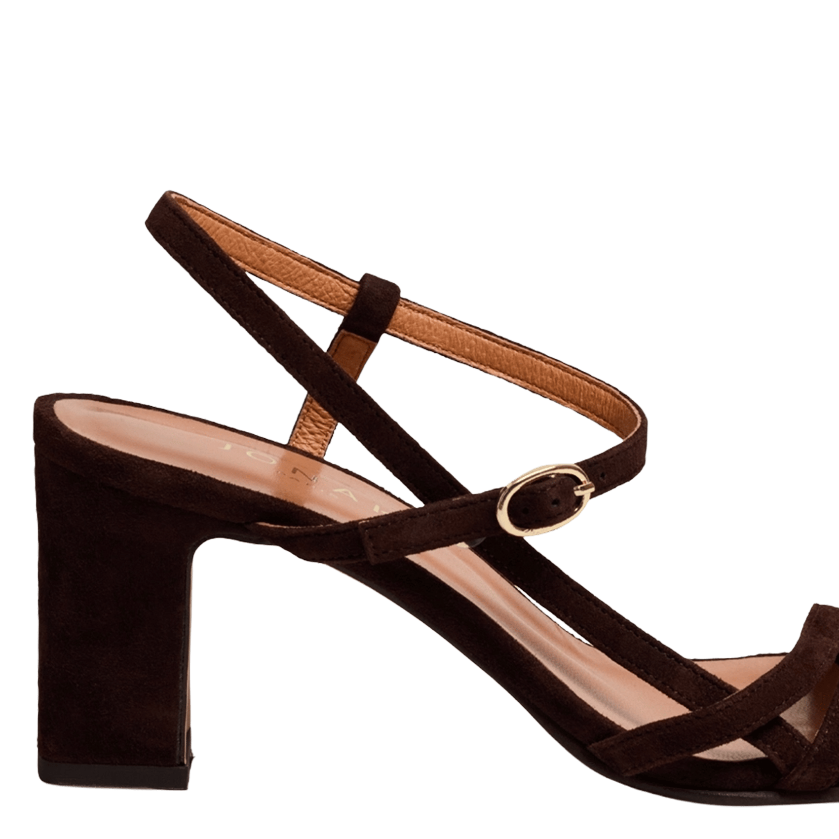 Sandales à talon en cuir velours vicomte JONAK Marron