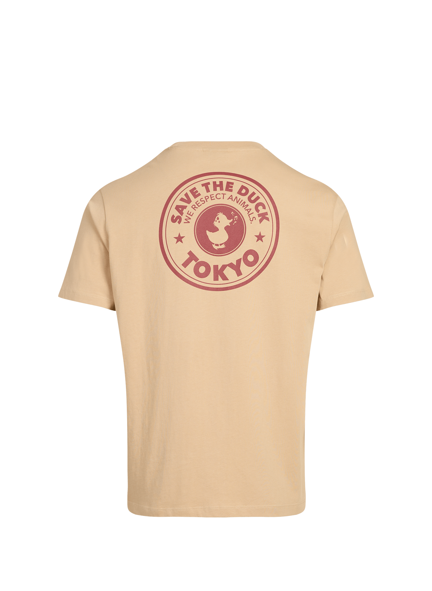 Round neck cotton t-shirt SAVE THE DUCK Beige