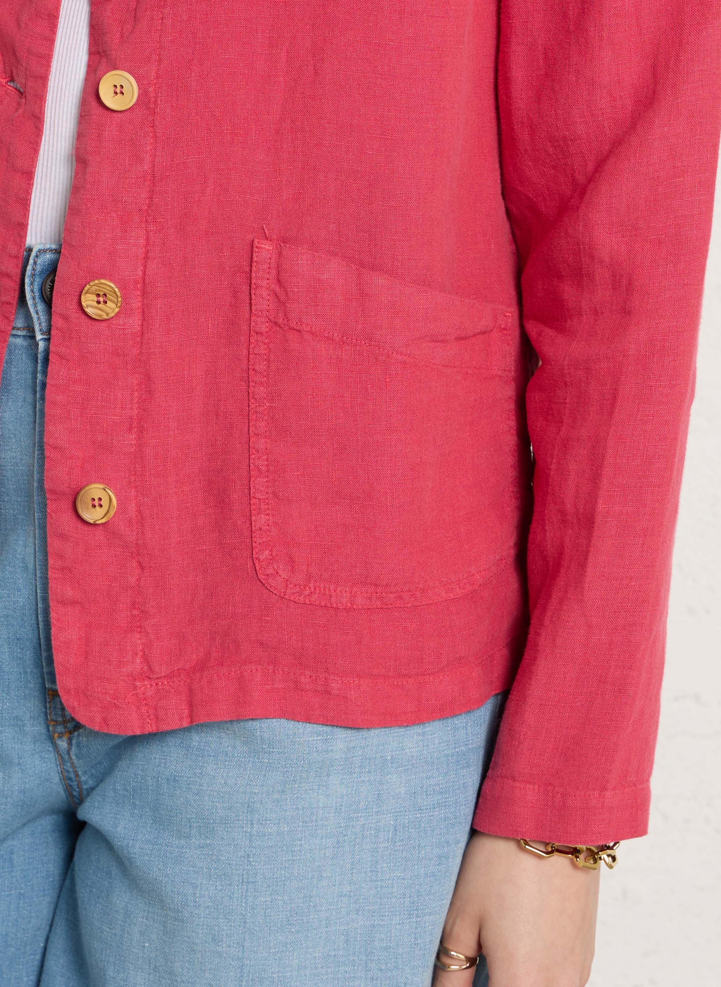 Chemise droite en lin ARMOR-LUX Rose