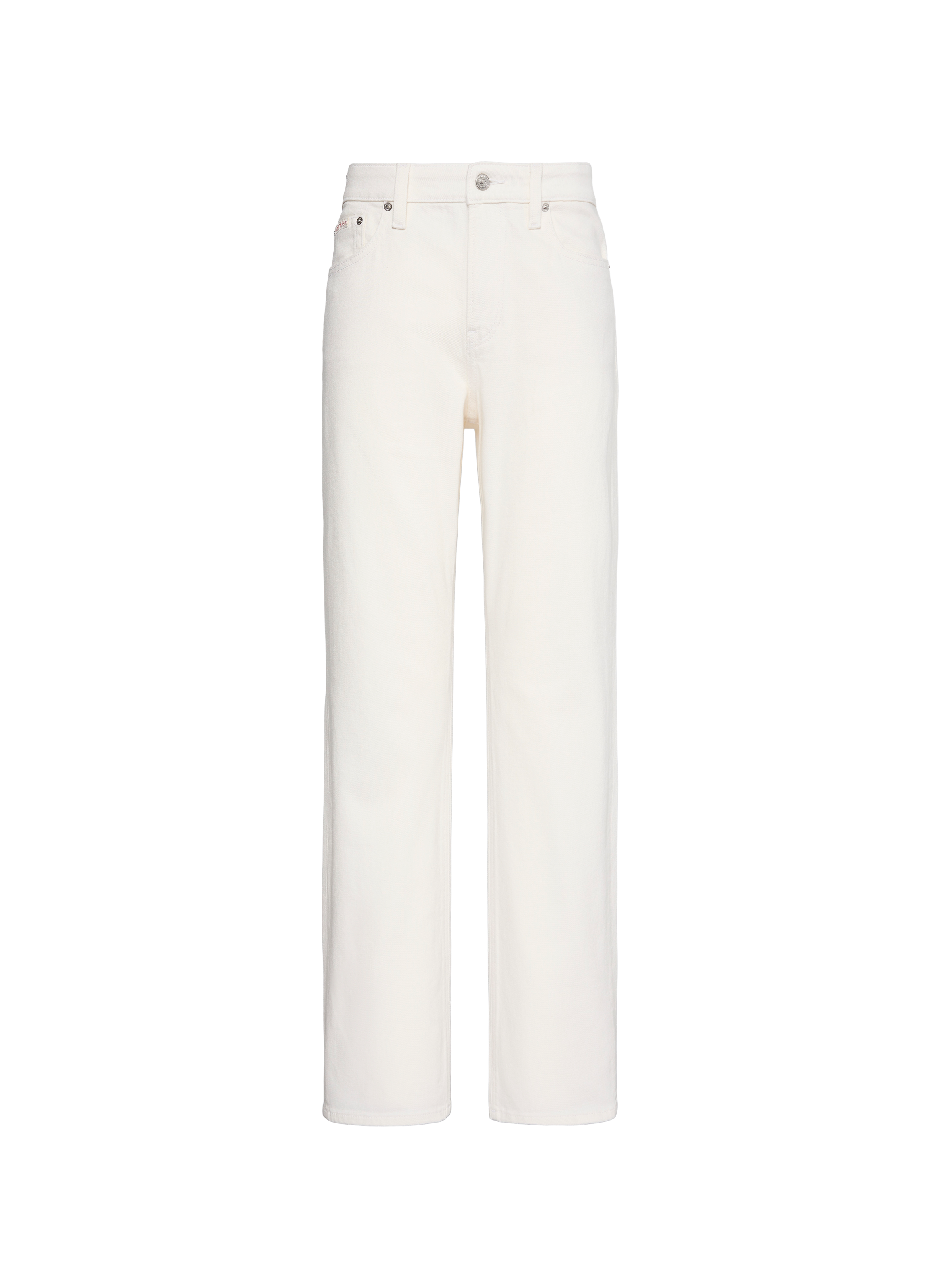 Jean droit en coton mélangé CALVIN KLEIN Blanc