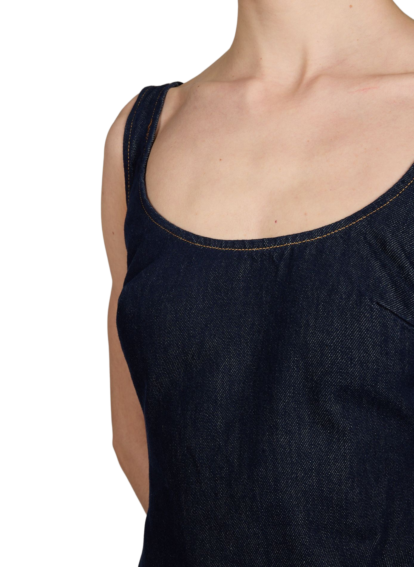 Robe courte ajustée à fleurs en denim brut SELF PORTRAIT Bleu