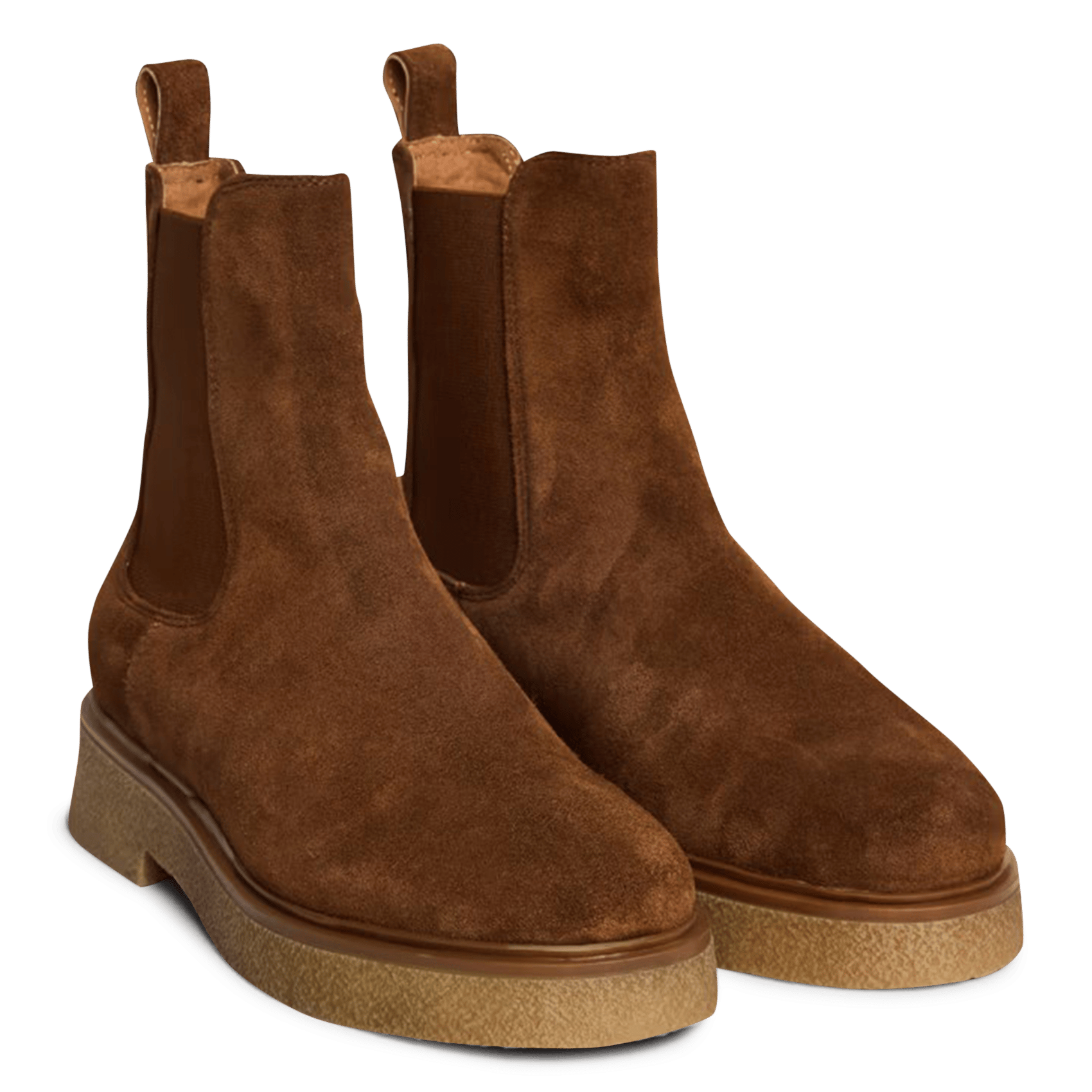 Boots chelsea en cuir suédé myrtille Marron