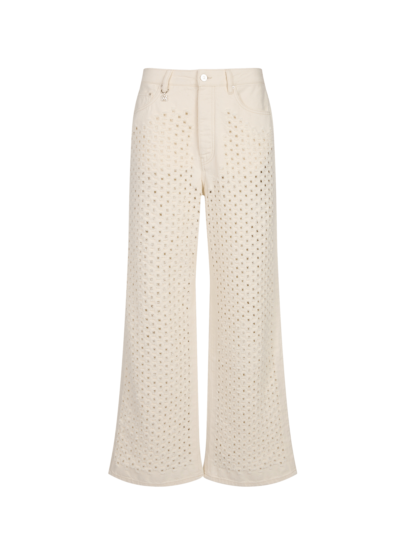 Ripped long cotton jeans with holes AMIRI White