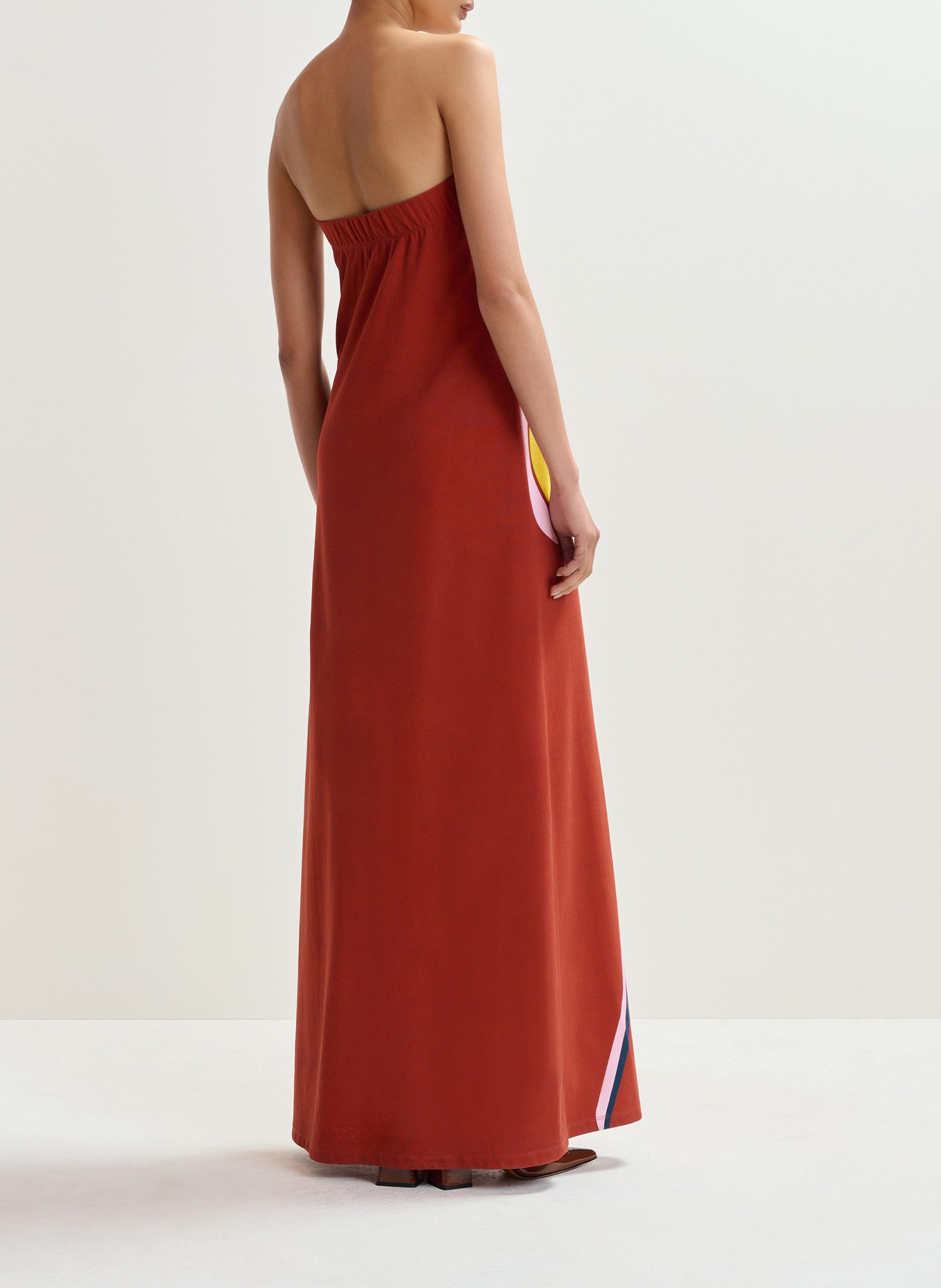 Robe longue bandeau imprimée jannick Orange