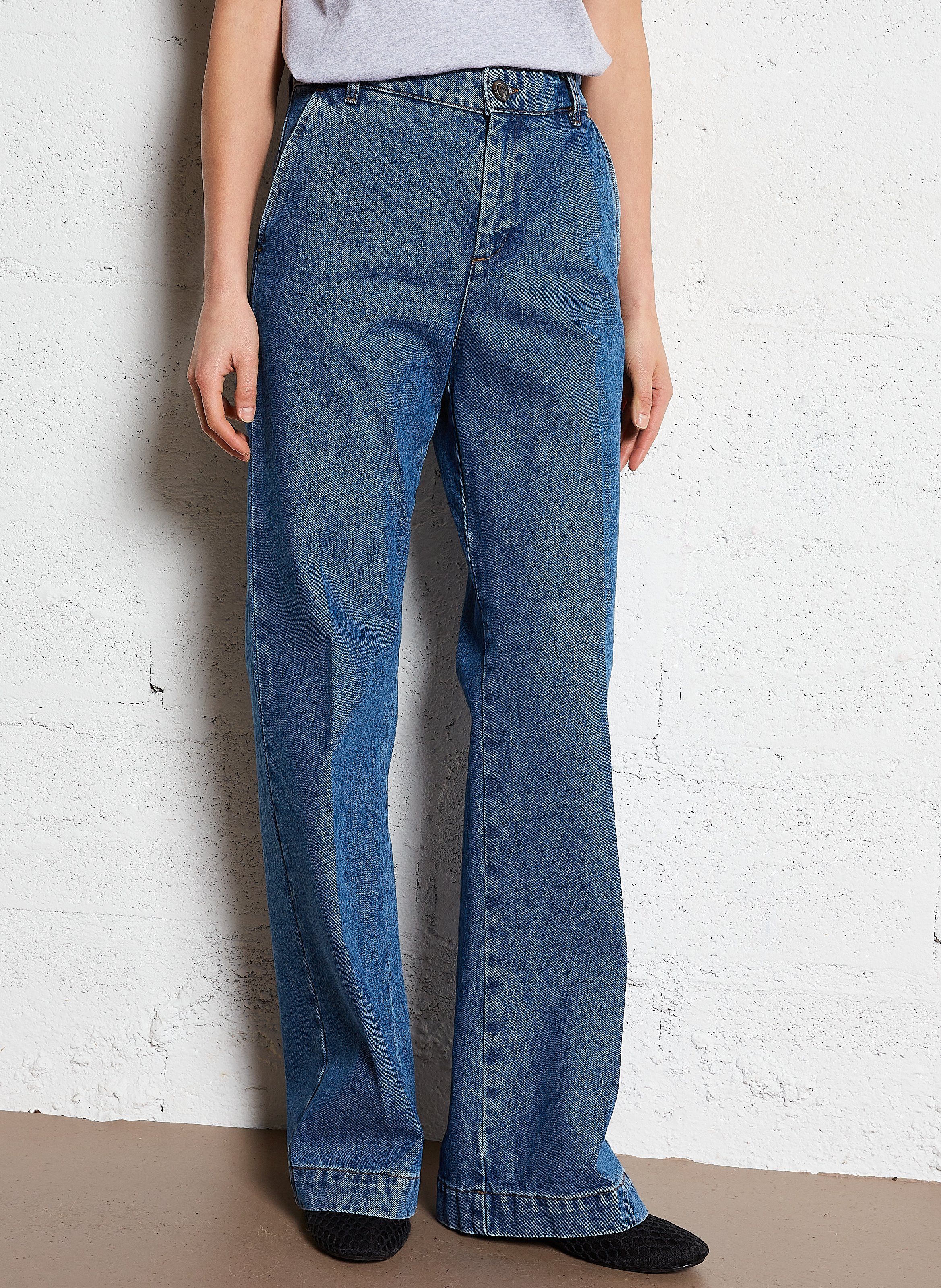 Jean boot-cut en coton california SOEUR Bleu