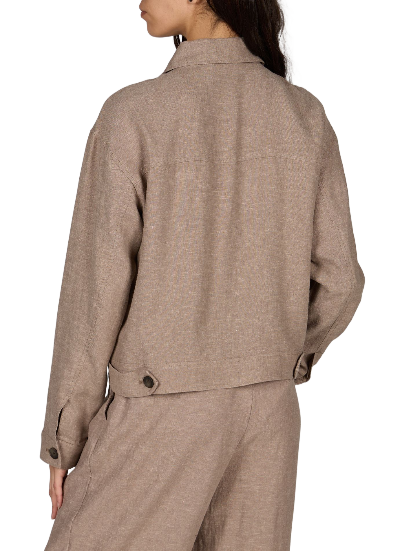 Viana Ginia round-neck linen jacket MSCH Brown