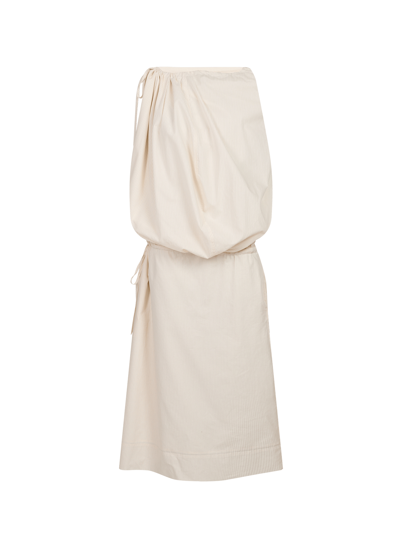 Cotton asymmetric Midi Dress LAMRONS Beige