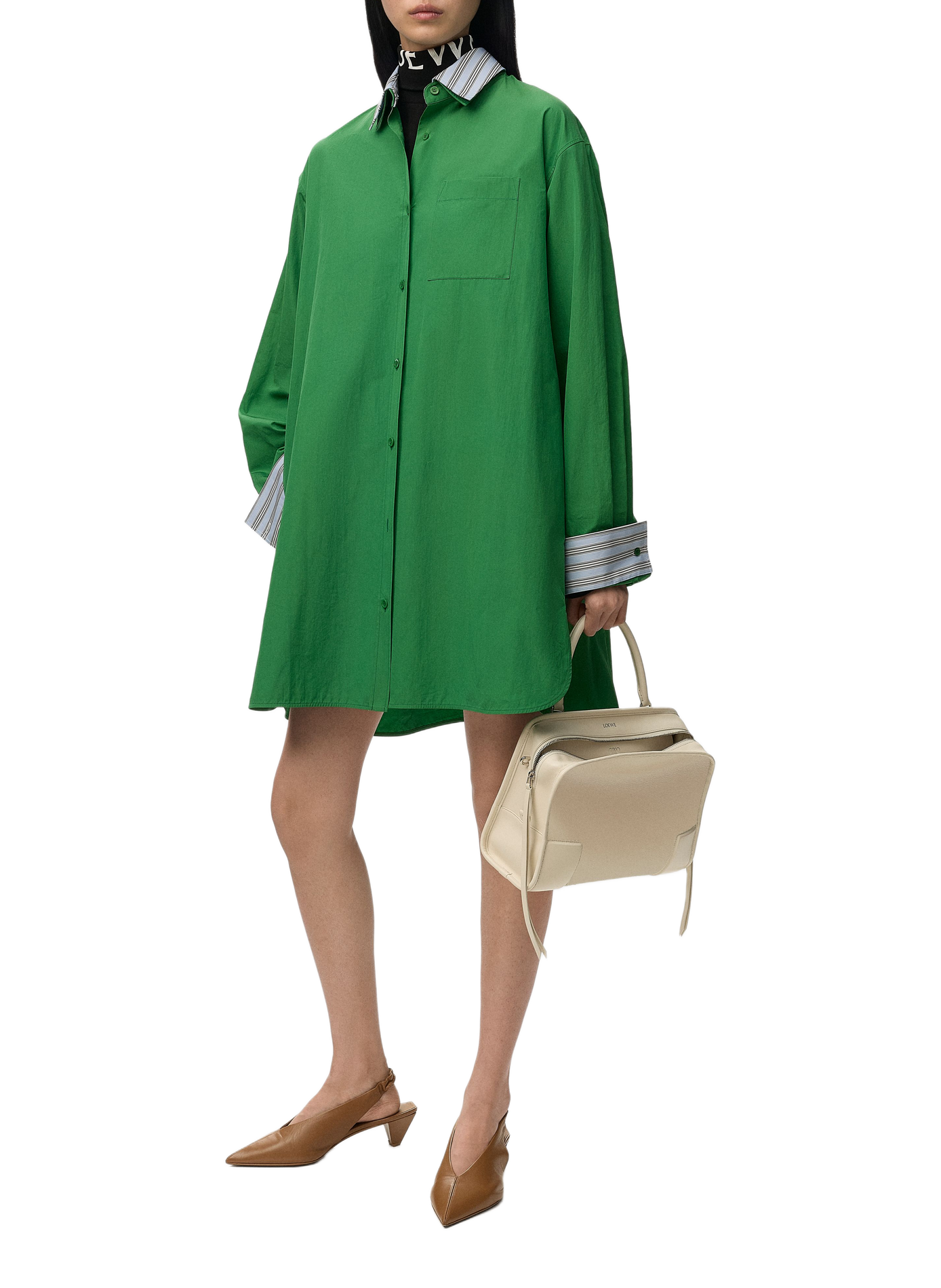 Robe chemise en coton LOEWE Vert