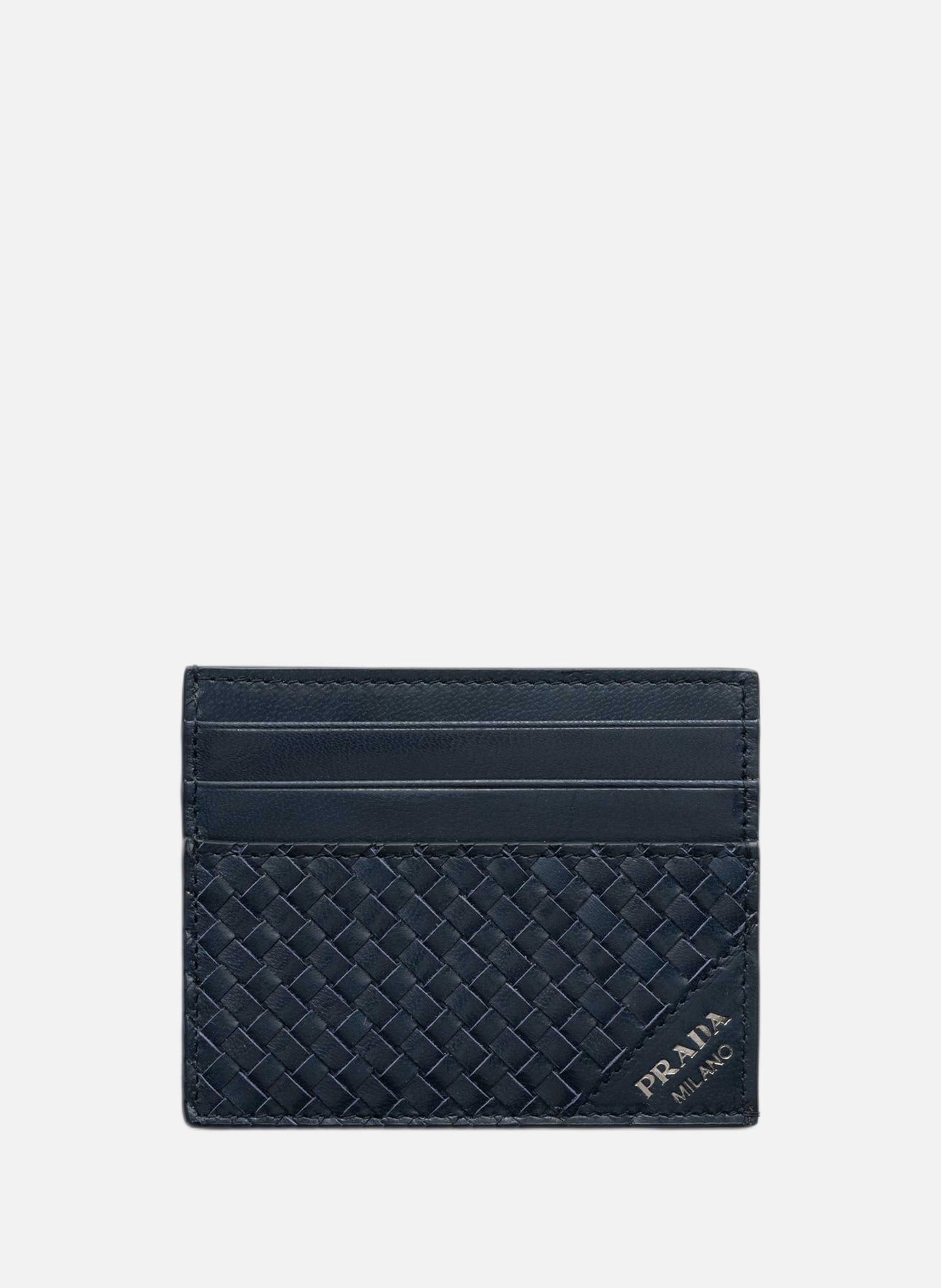 Porte-cartes en cuir PRADA Bleu