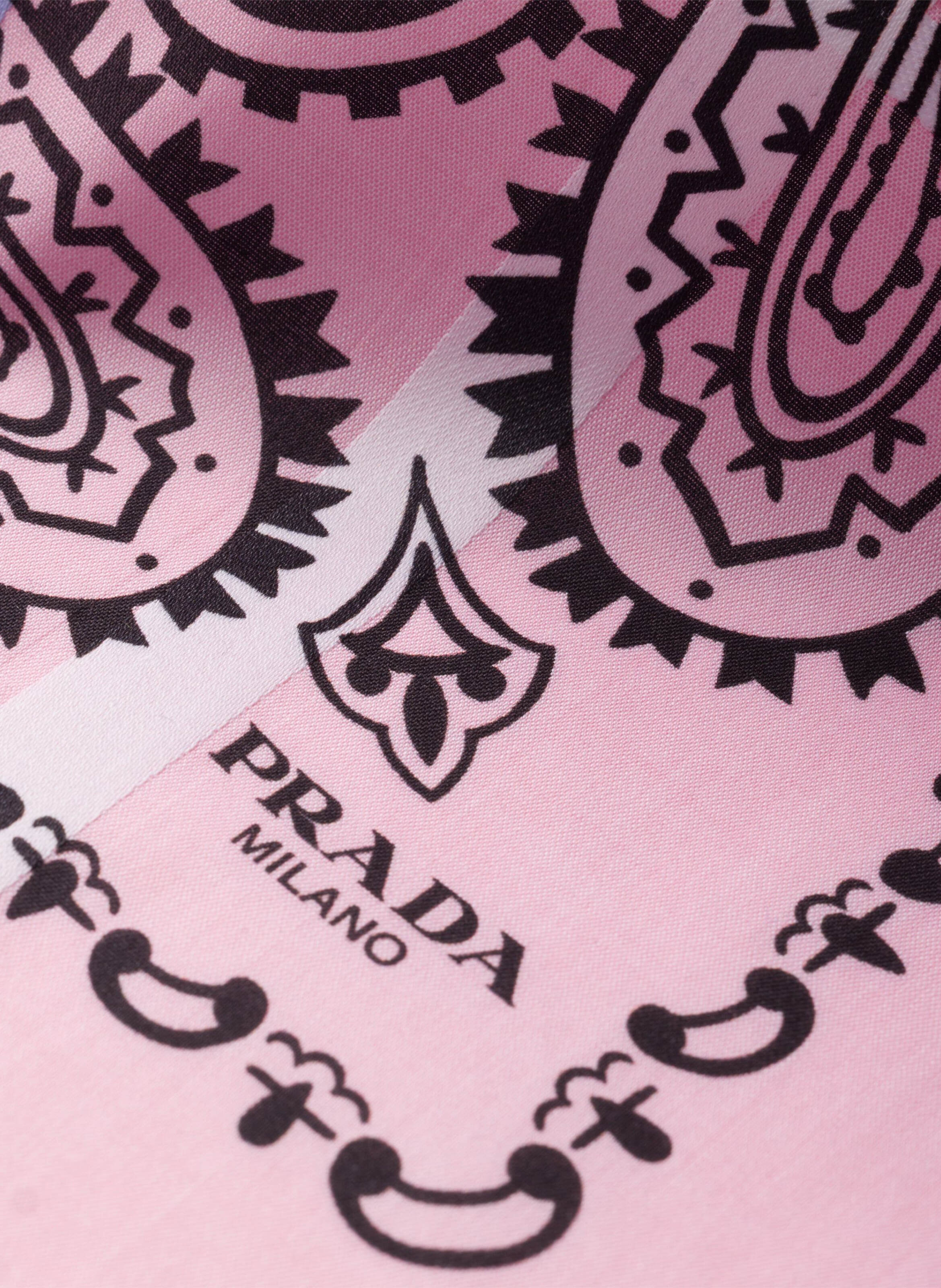 Foulard en coton imprimé 65 PRADA Rose
