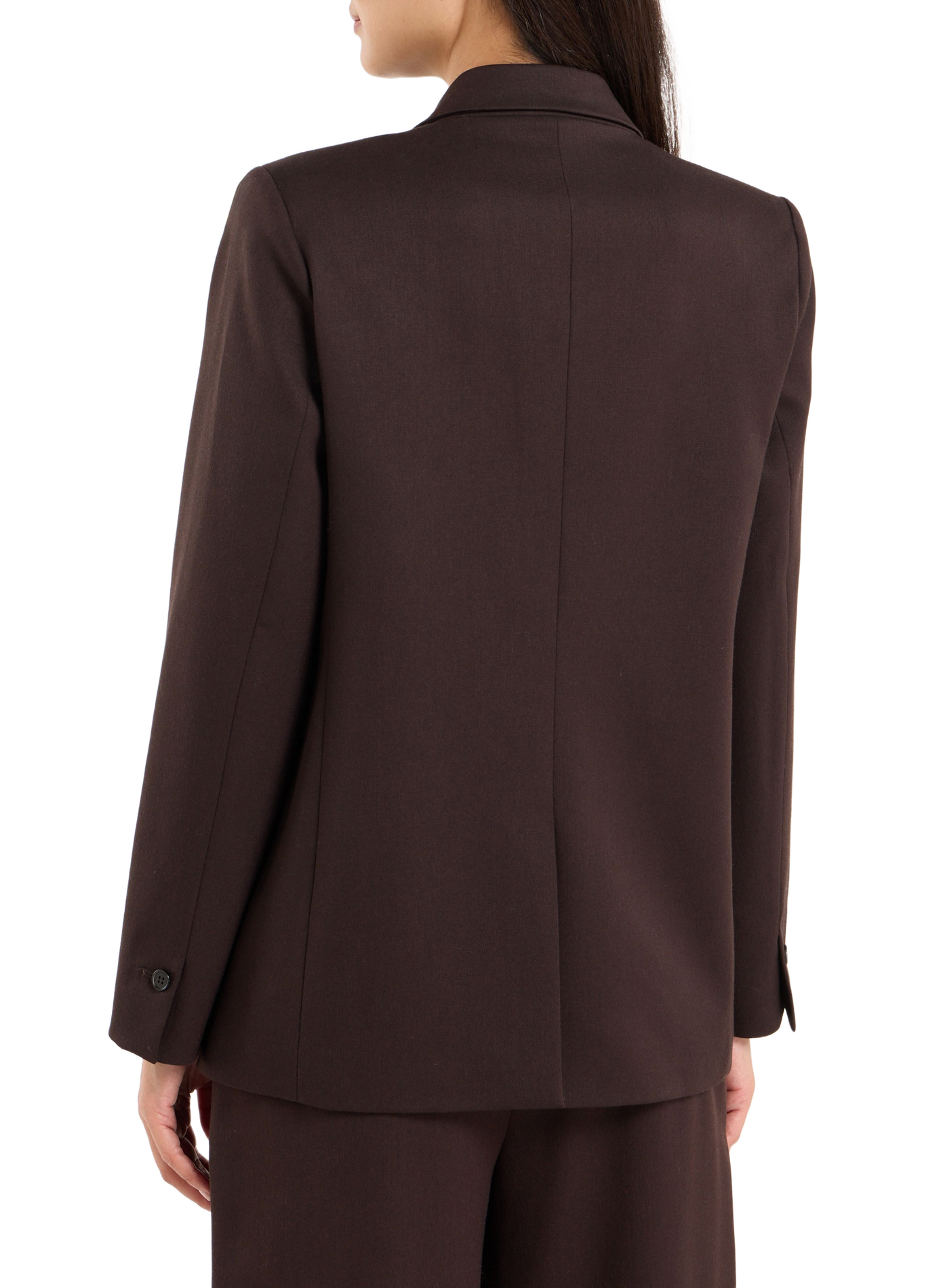 Veste col tailleur en laine mélangée SAISON 1865 Marron