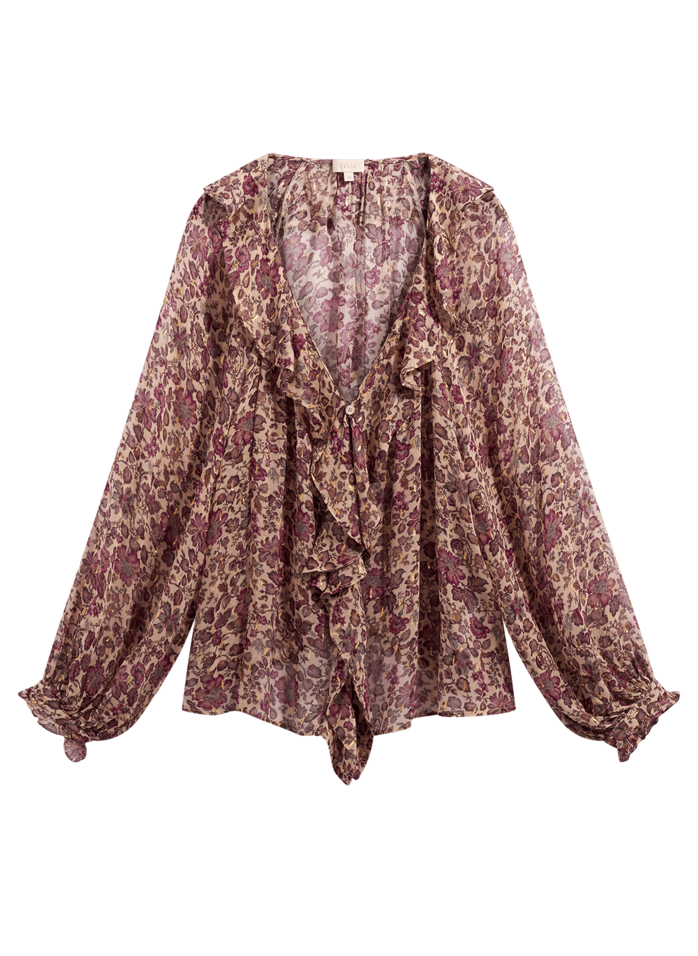 Chemise fleurie à volants - louelle PABLO Beige