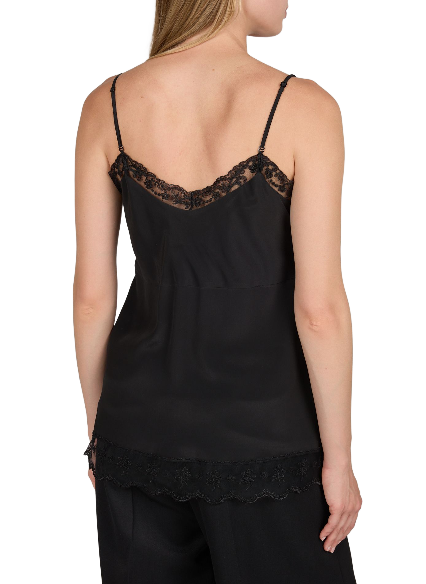 Top satin camisole with lace insert SIMONE ROCHA Black