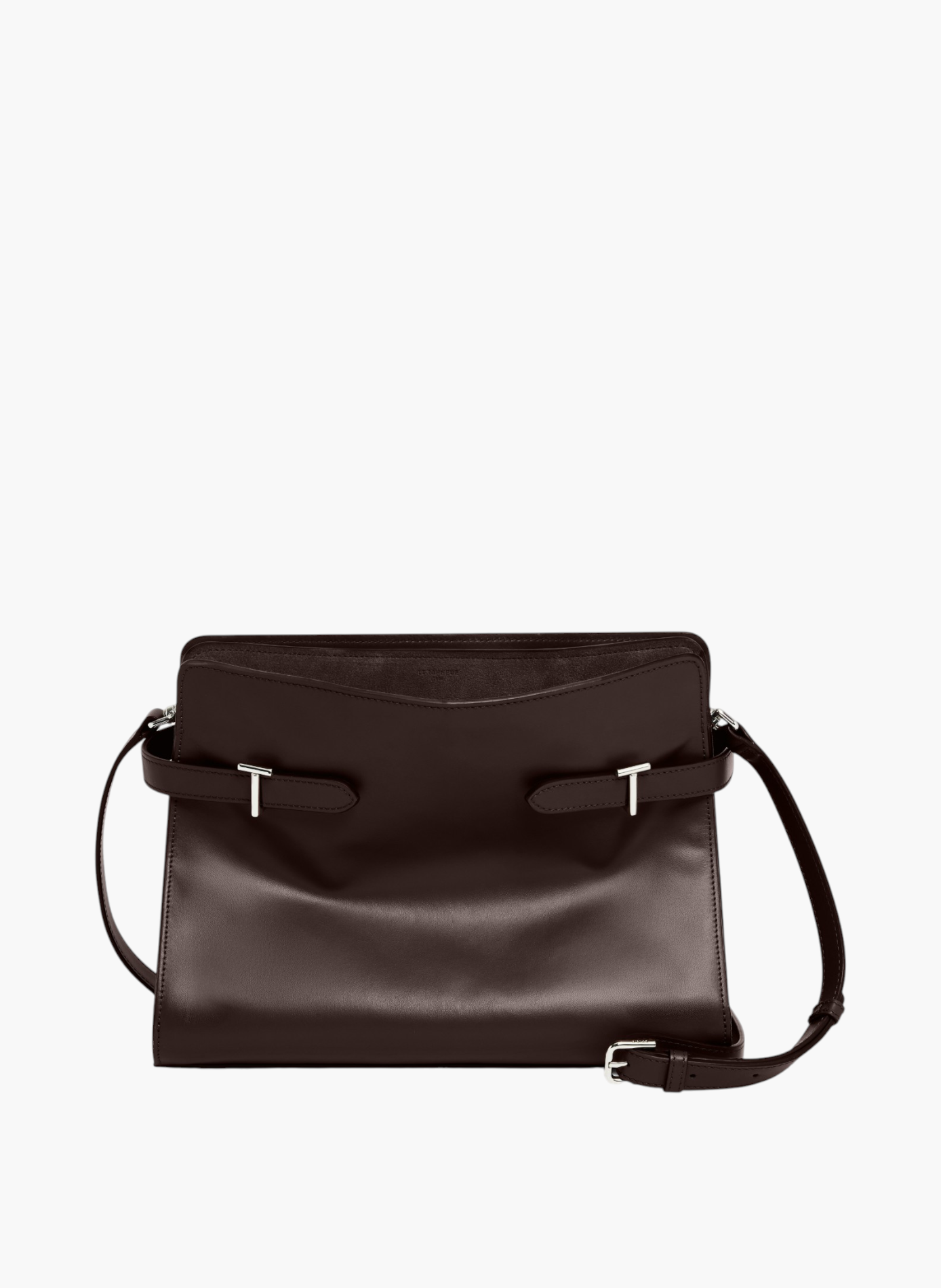 Sac porté épaule grand modèle emie en cuir lisse et nubuck LE TANNEUR Marron