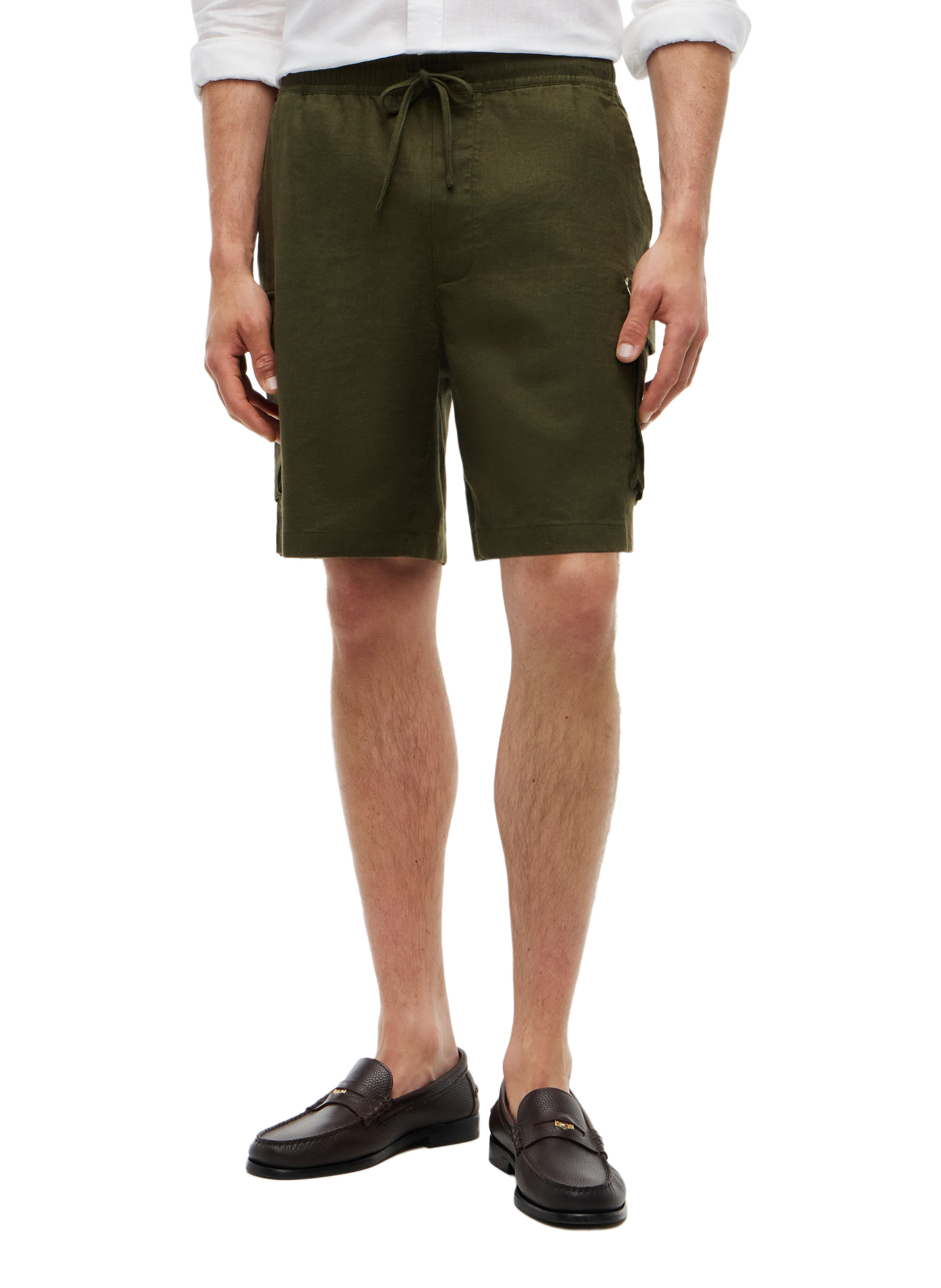 Short in blended linen TOMMY HILFIGER Khaki