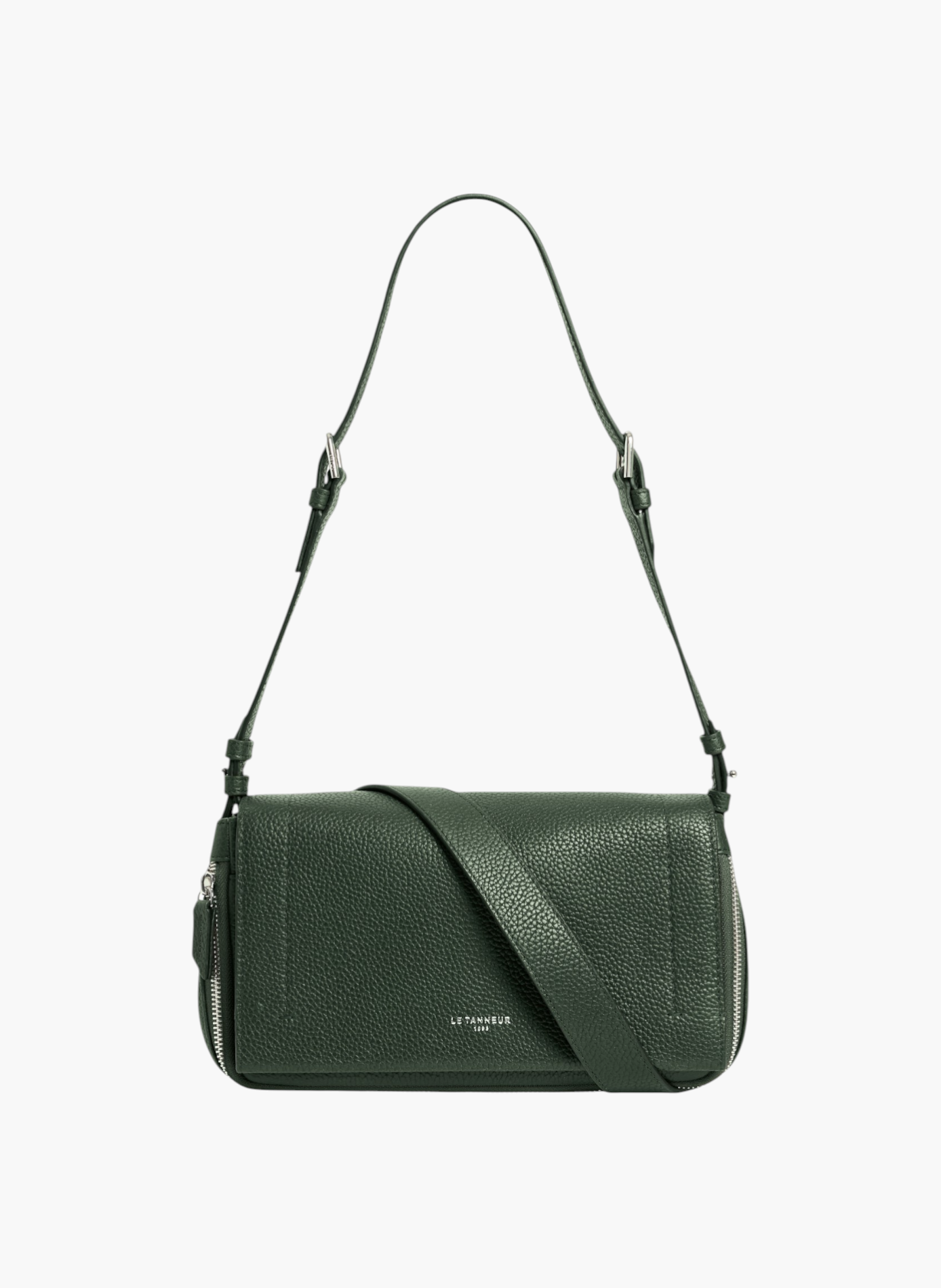 Petit sac bandoulière aurore en cuir grainé LE TANNEUR Vert