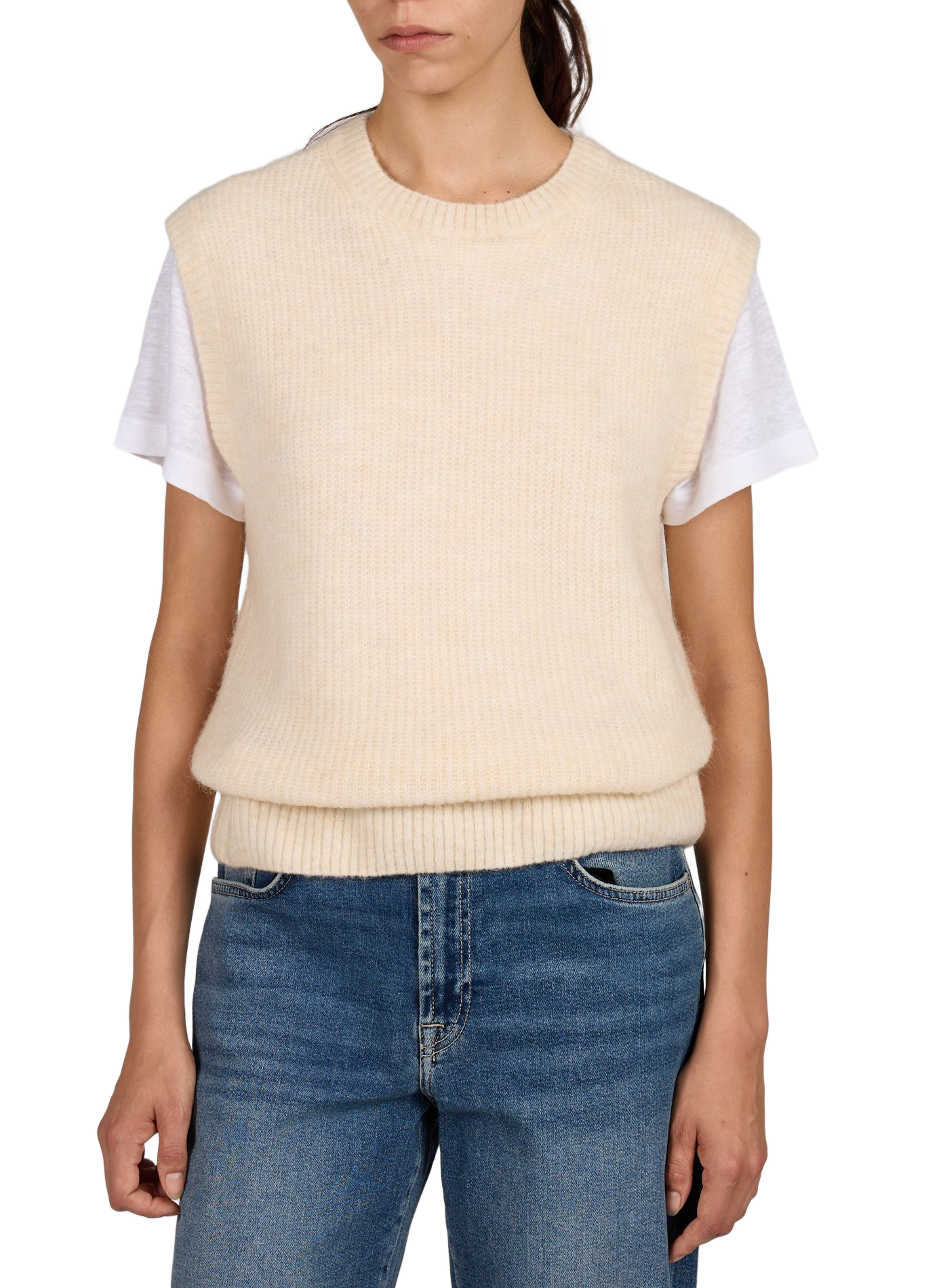 Gerader ärmelloser Pullover VILA Beige