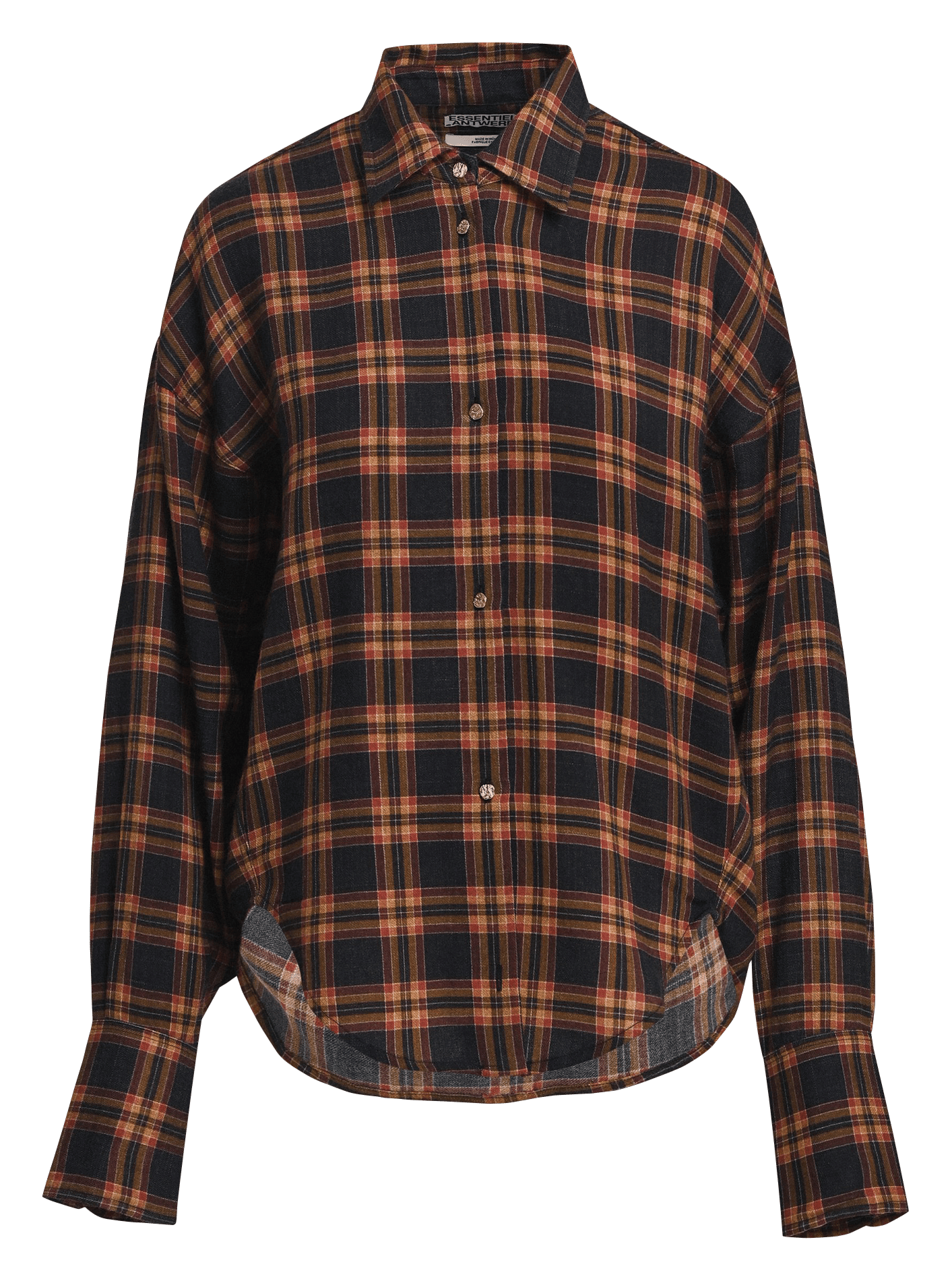 Chemise droite col classique en coton mélangé kiss ESSENTIEL ANTWERP Orange
