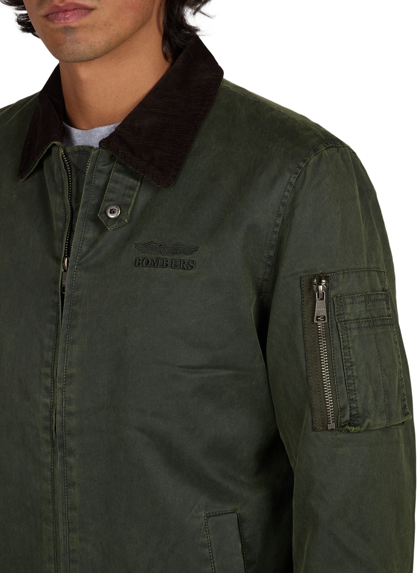 Gerade Westland-Jacke aus Baumwollmischung BOMBERS ORIGINAL Khaki