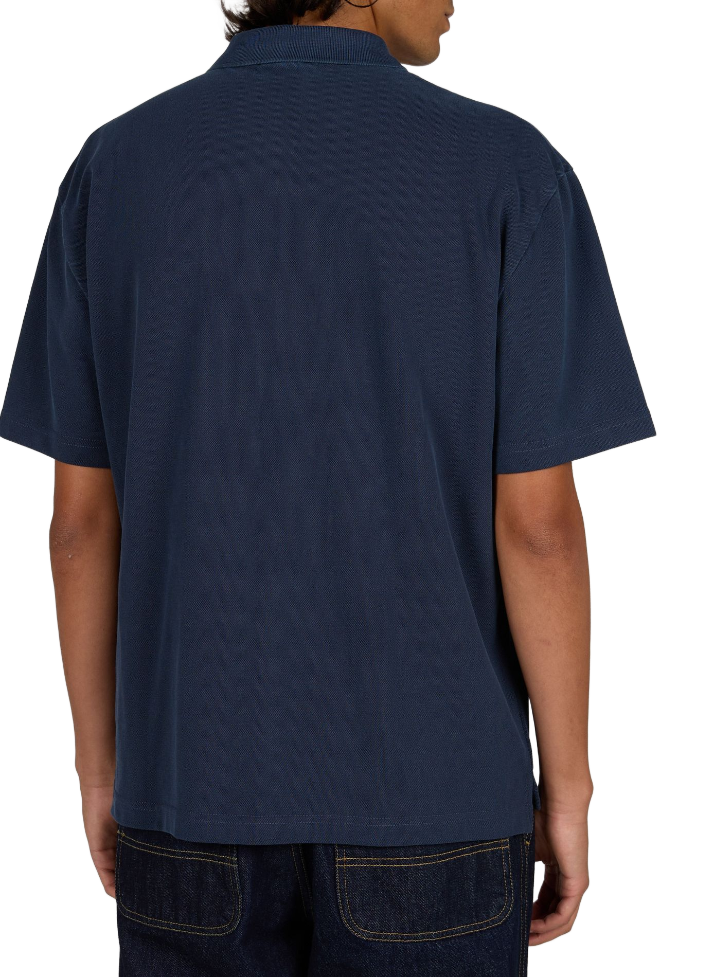 Gerader Polo Wayne mit Baumwoll-Logo. CARHARTT WIP Blau