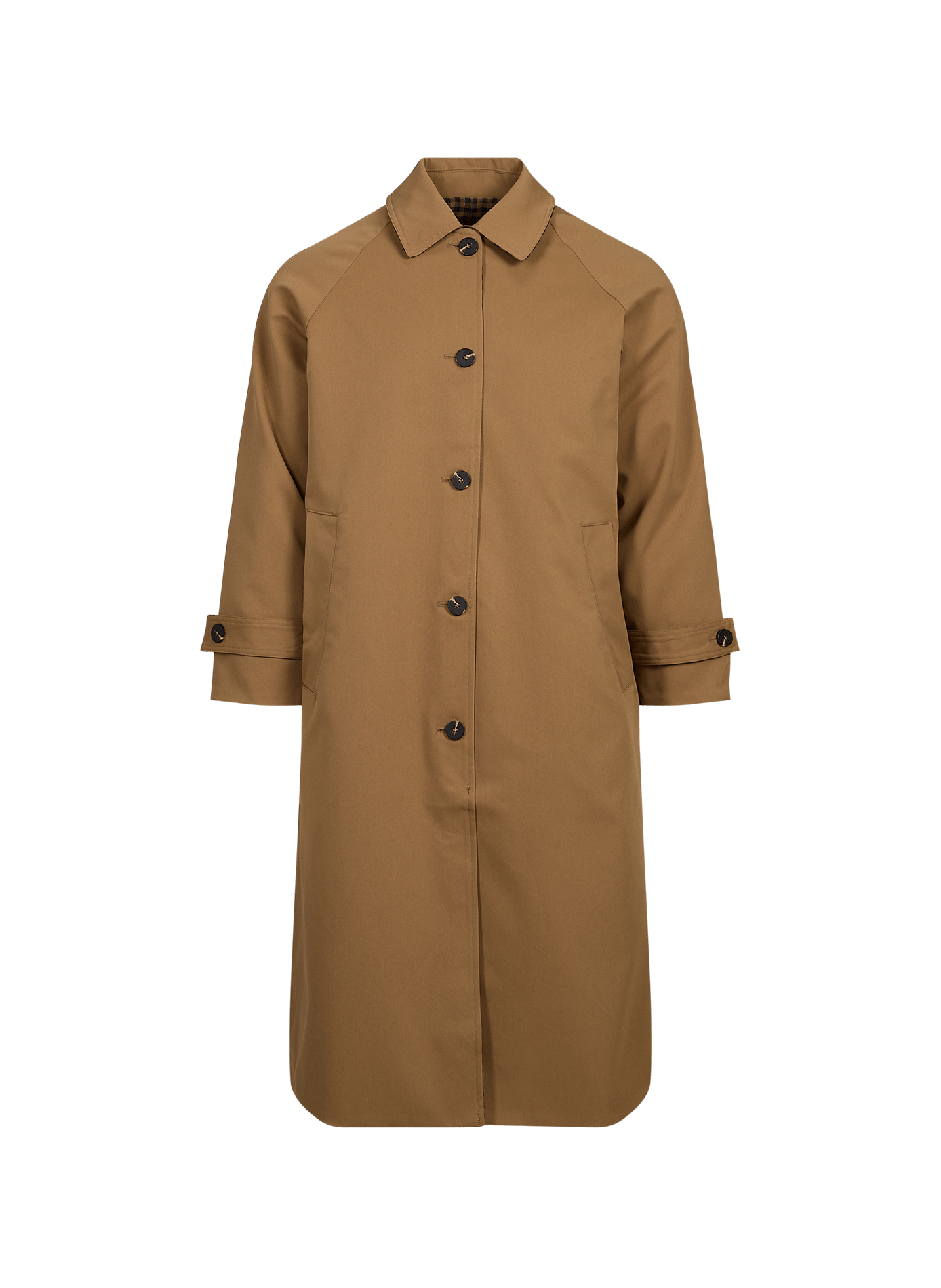 Tenela classic collar mid-length straight trench coat VILA Beige