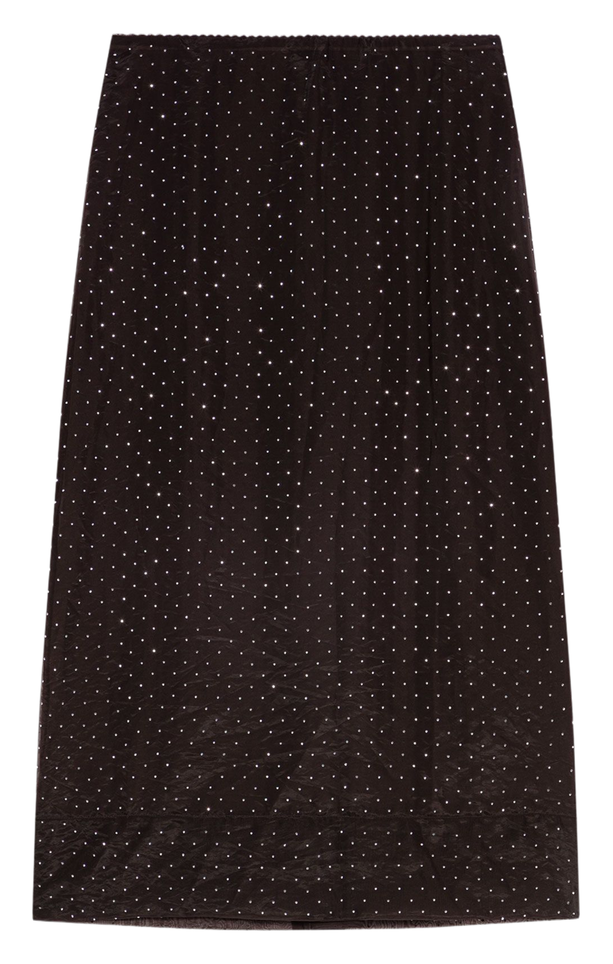Jupe midi droit à pois MAJE Marron
