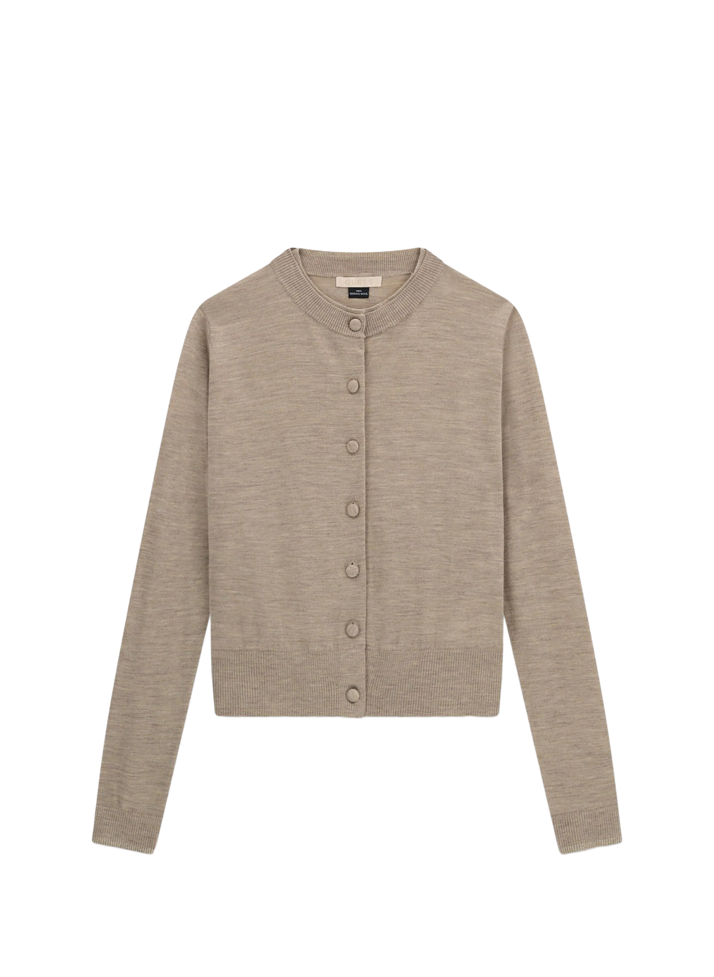 Gilet col rond en laine  GUESS Brown